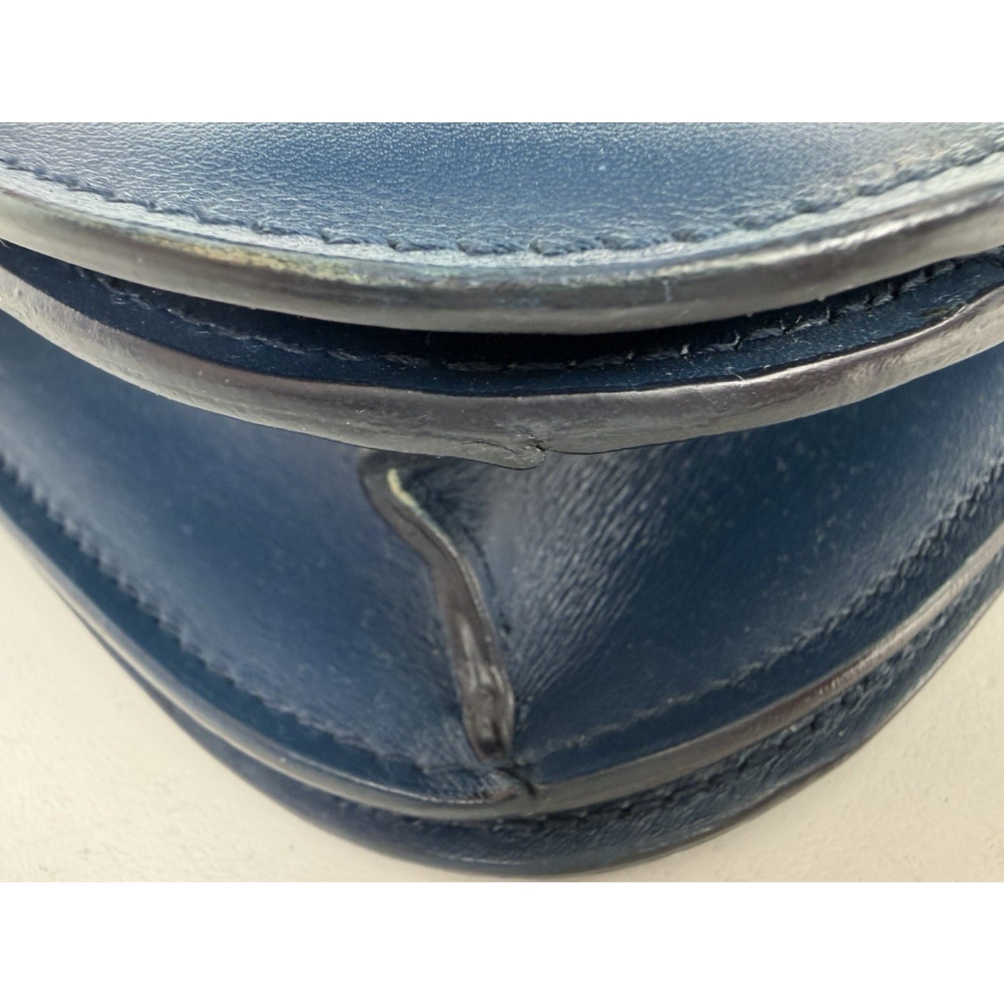 Celine Classic Box Bag Medium Blue Calfskin Leather Gold-Tone Hardware R1