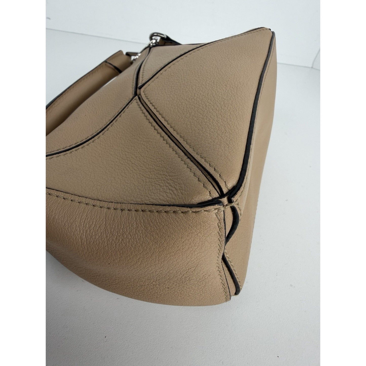 Loewe Puzzle Mini Crossbody Bag in Sand Mink Calfskin Leather C3