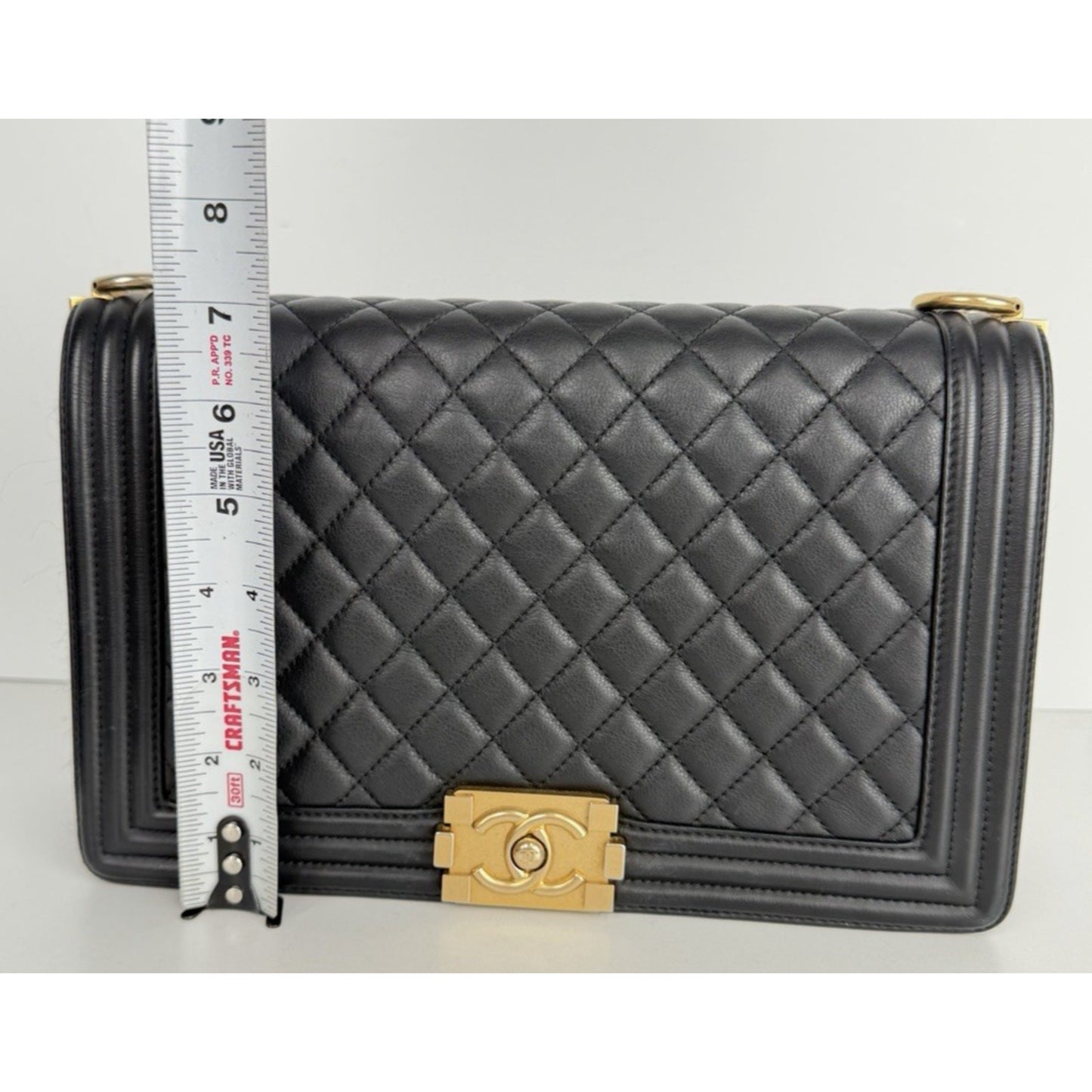 Chanel Boy New Medium Bag in Black Quilted Leather 2019 Gold HW E8