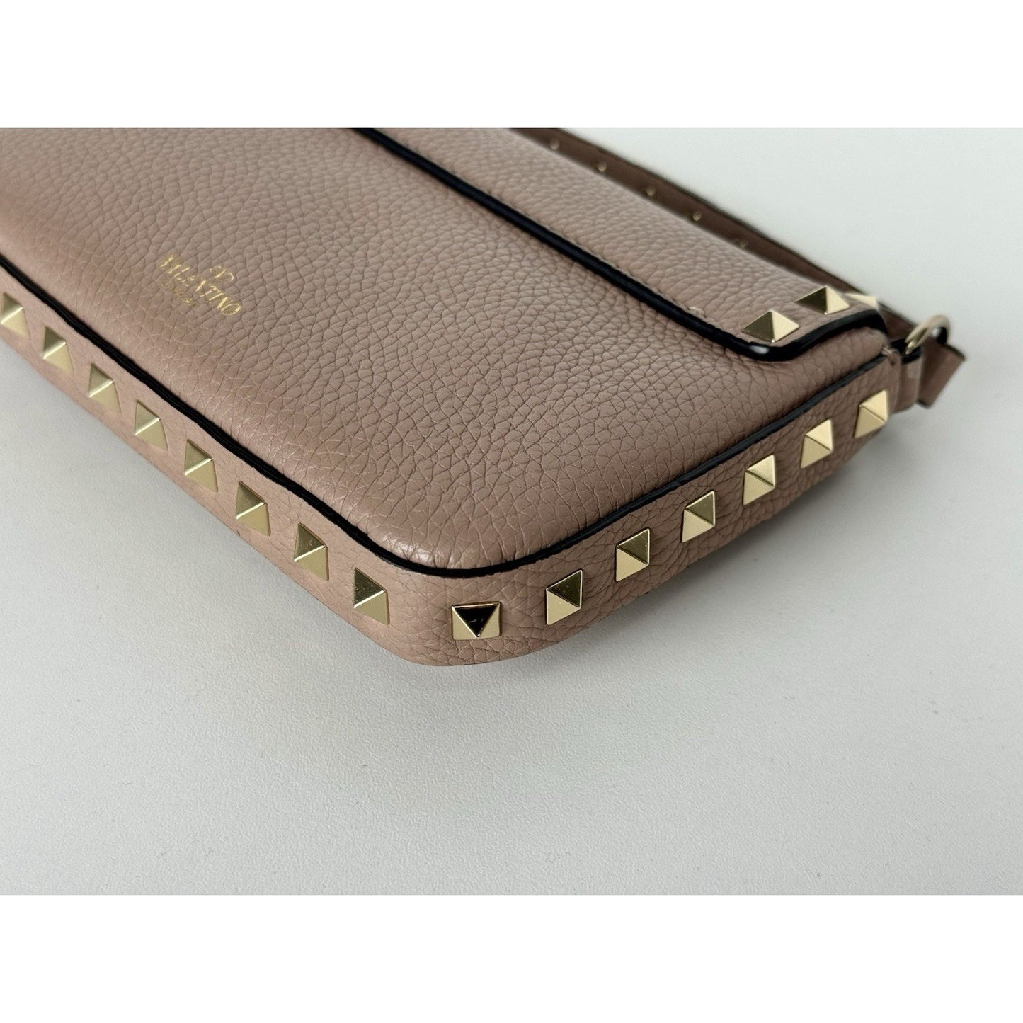 Valentino Rockstud Top Handle Mini Bag in Pastel Pink Grained Leather B-1