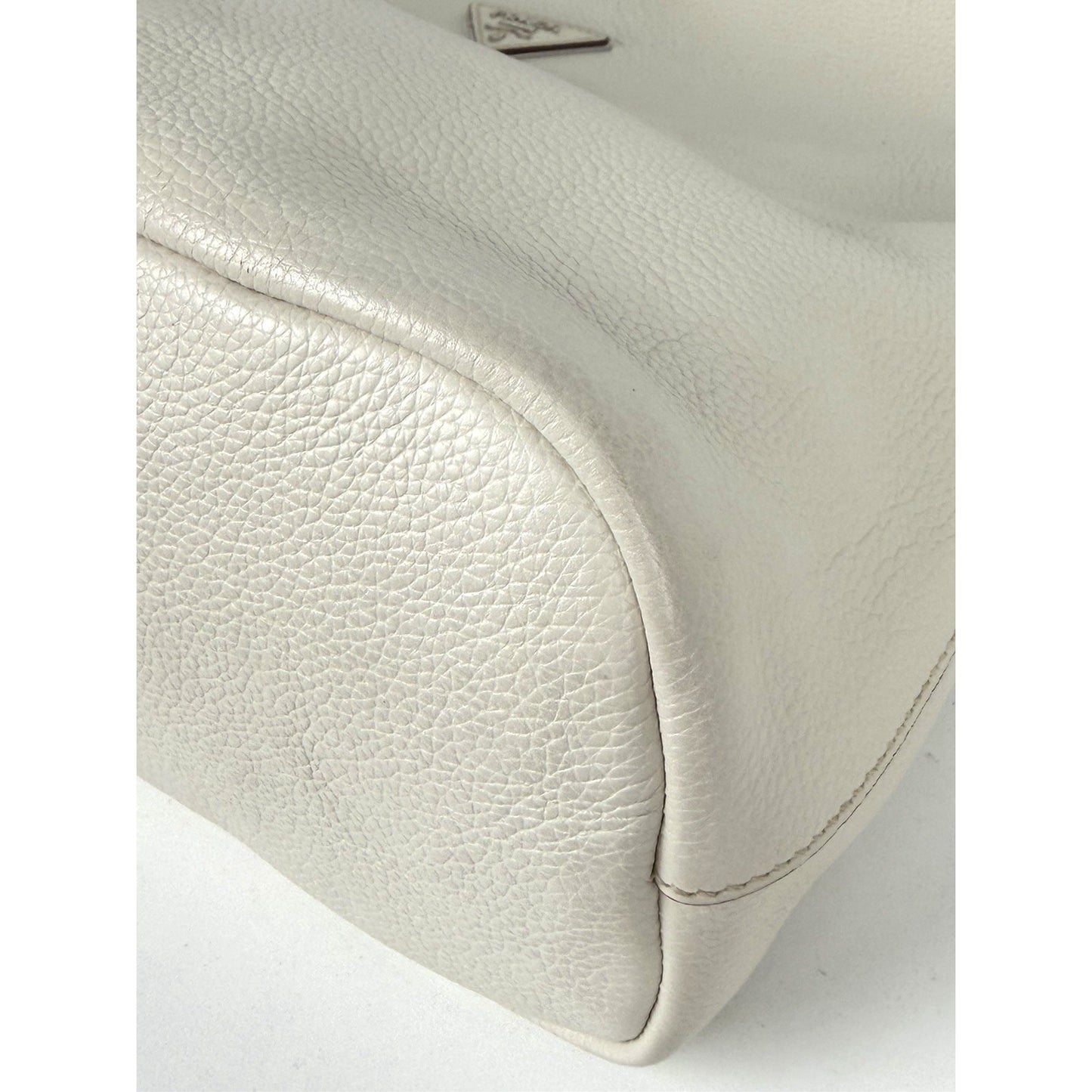 Prada Vitello Daino Chain Link Hobo Bag Large in Beige Leather S
