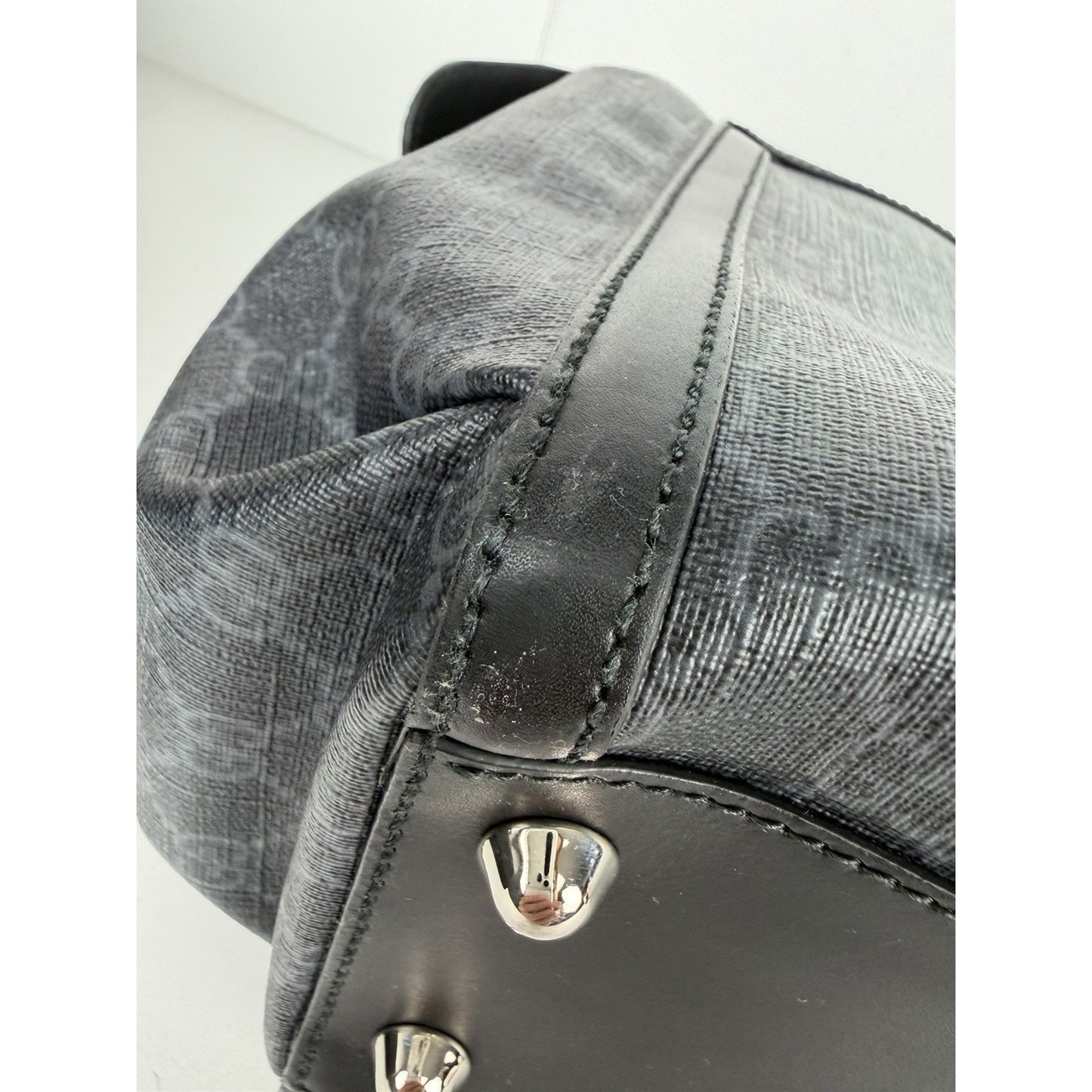 Gucci Diaper Changing Bag Large in Black GG Supreme Monogram Coated Canvas S