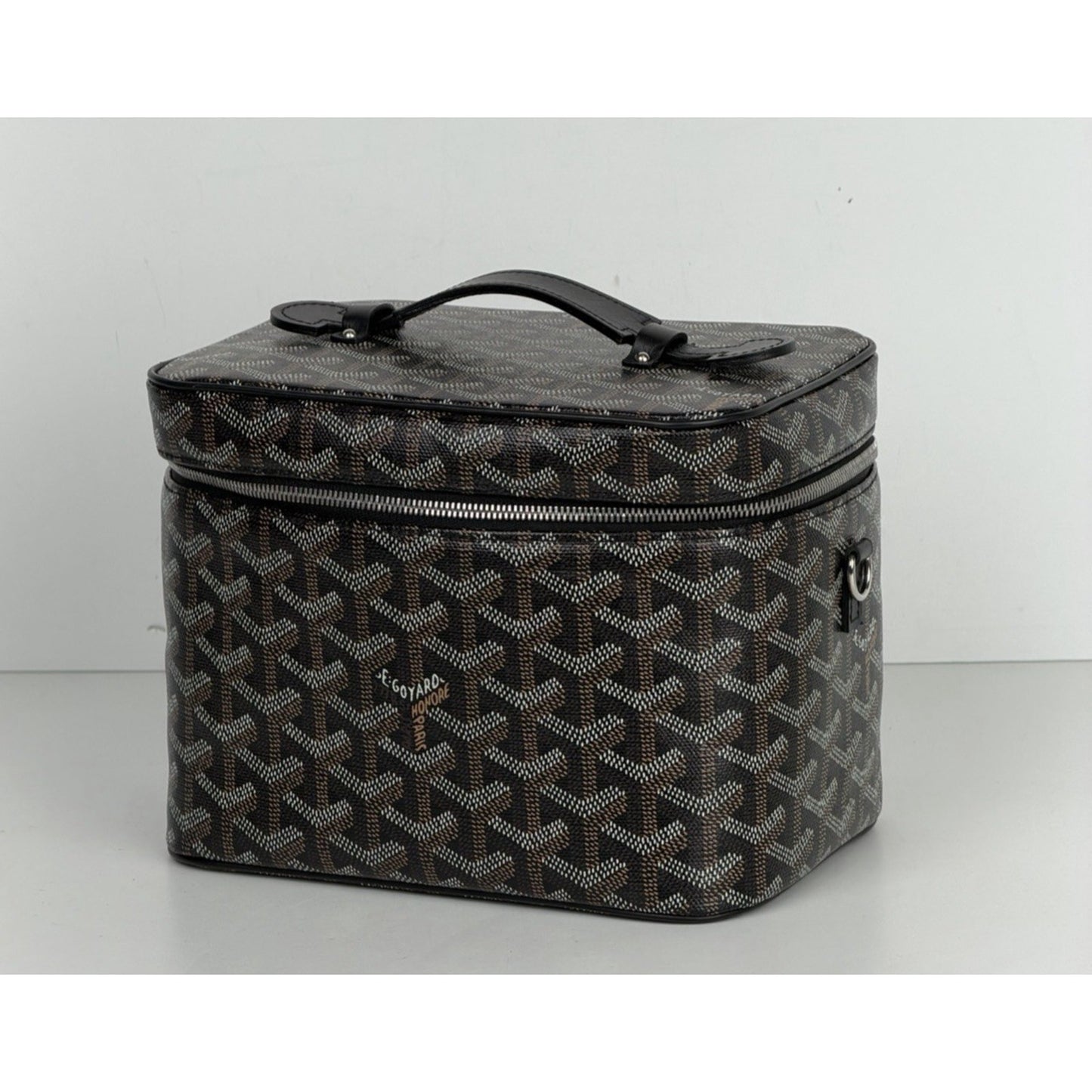 Goyard Muse Vanity Case PM Goyardine Pattern Coated Canvas Leather Handle B4
