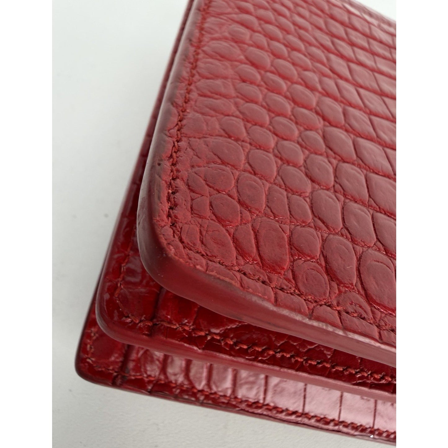 Saint Laurent Sunset Shoulder Bag Medium in Red Croc-Embossed Leather S