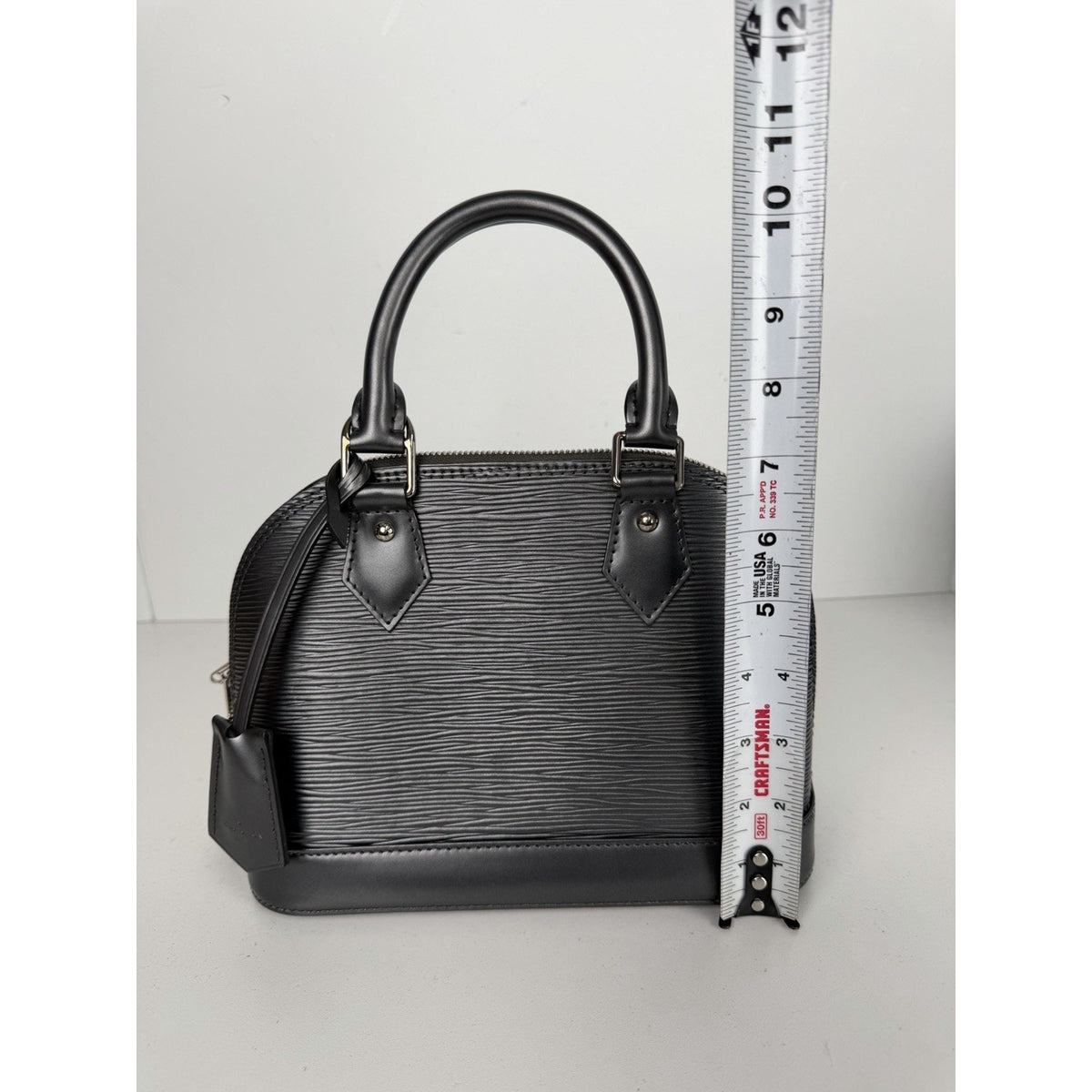 Louis Vuitton Alma BB Top Handle in Grey Epi Leather Silver-Tone Hardw 2015 D8
