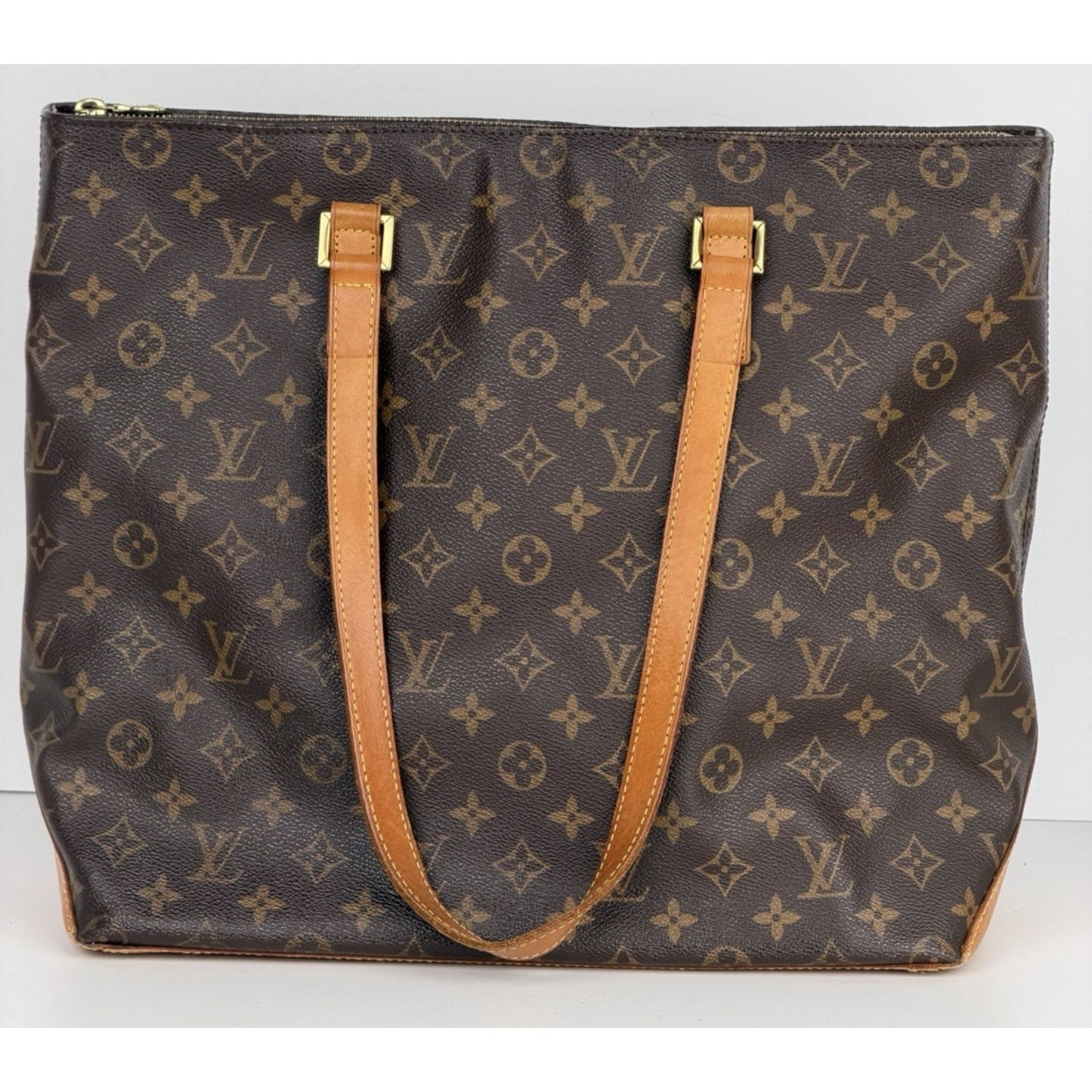 Louis Vuitton Cabas Mezzo Tote Bag in Brown Coated Canvas Vintage 2000 S06