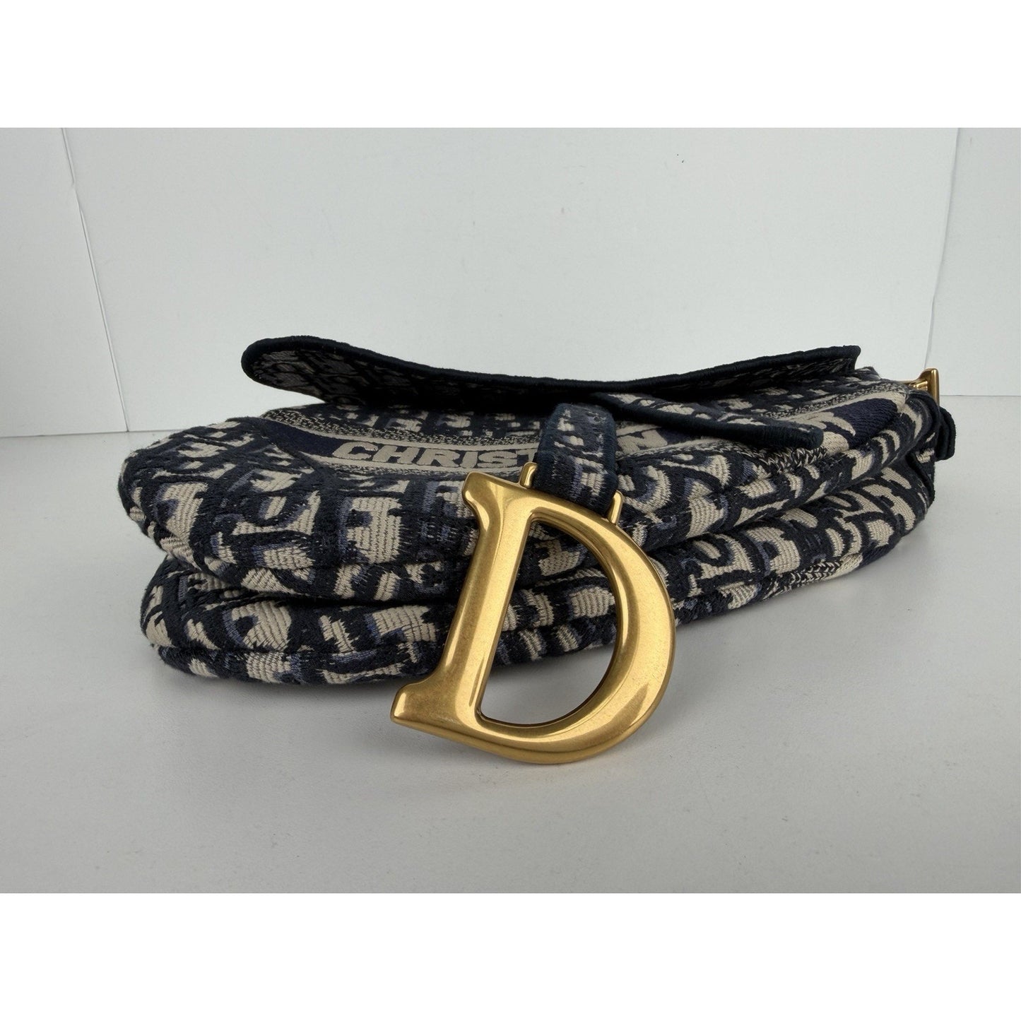 Christian Dior Embroidered Saddle Bag Blue Dior Oblique Monogram Canvas 2024 B4