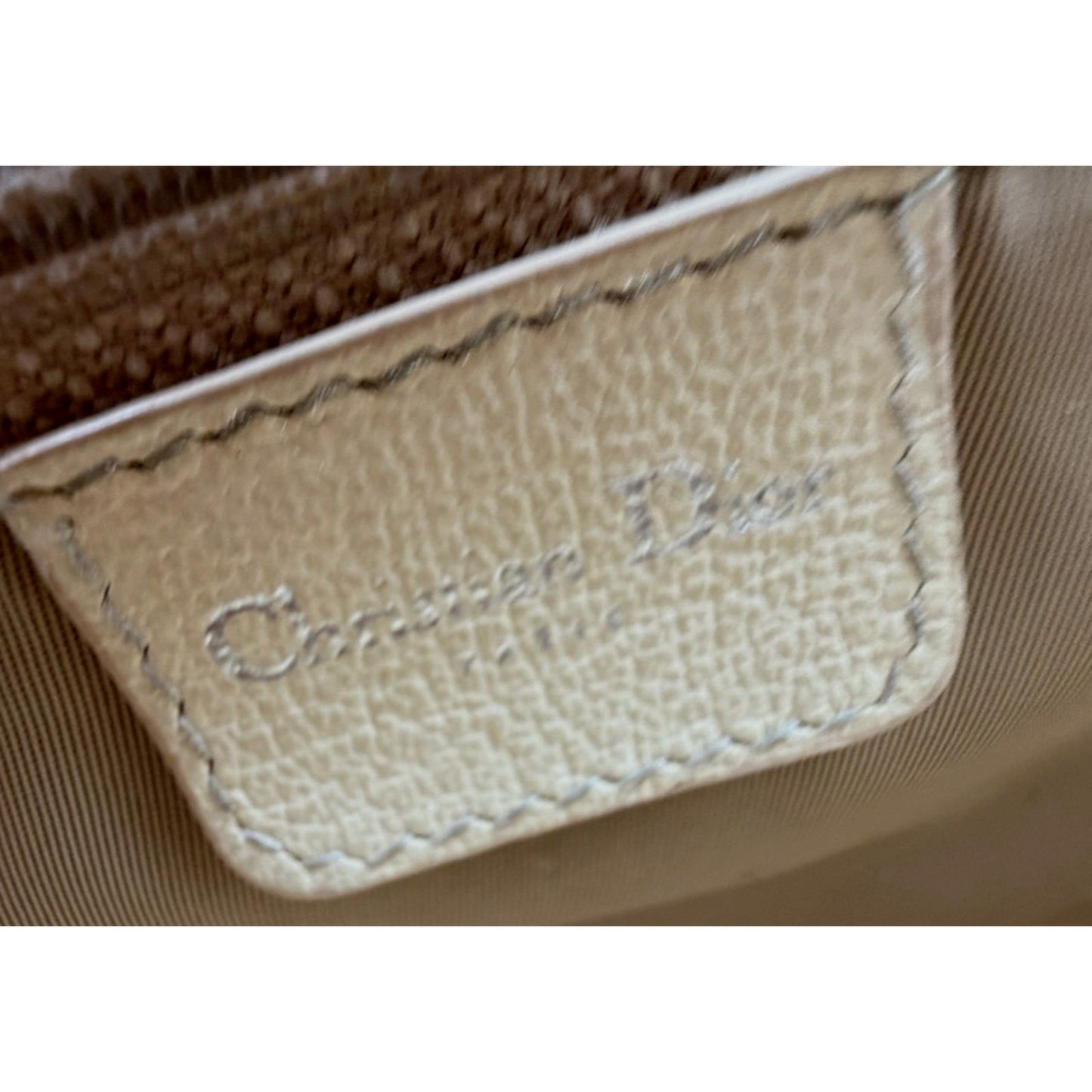 Christian Dior Trotter Bowling Bag Beige Diorissimo Canvas Floral Embroidered S7