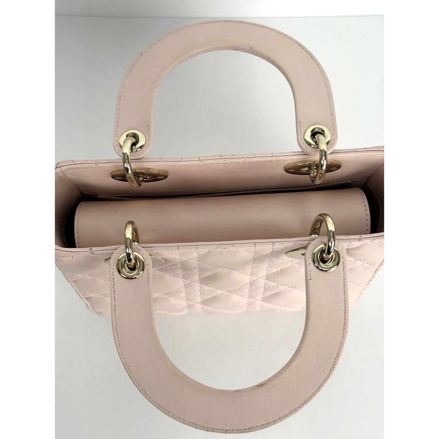 Christian Dior Small Lady Dior My ABCDior Bag in Pink Lambskin Leather 2024 D2