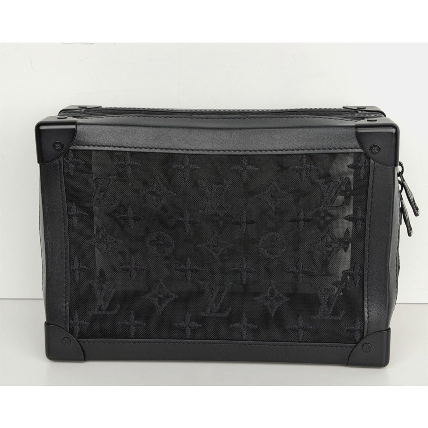 Louis Vuitton Monogram See Through Soft Trunk Shoulder Bag in Black Mesh 2019