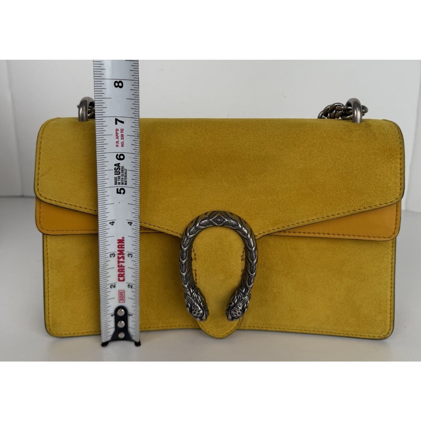 Gucci Small Suede Dionysus Yellow Shoulder Bag S-09