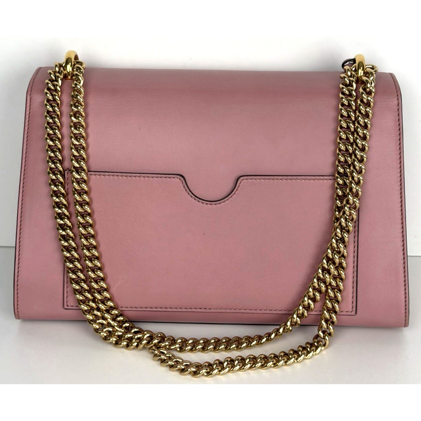 Gucci Padlock Shoulder Bag Medium Pink Calfskin Leather Gold-Tone Hardware S03