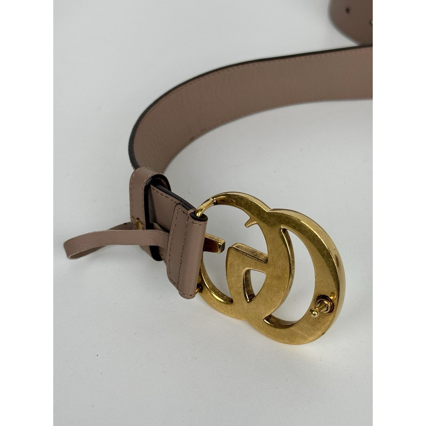Gucci GG Marmont Leather Belt in Dusty Pink Size 90 36