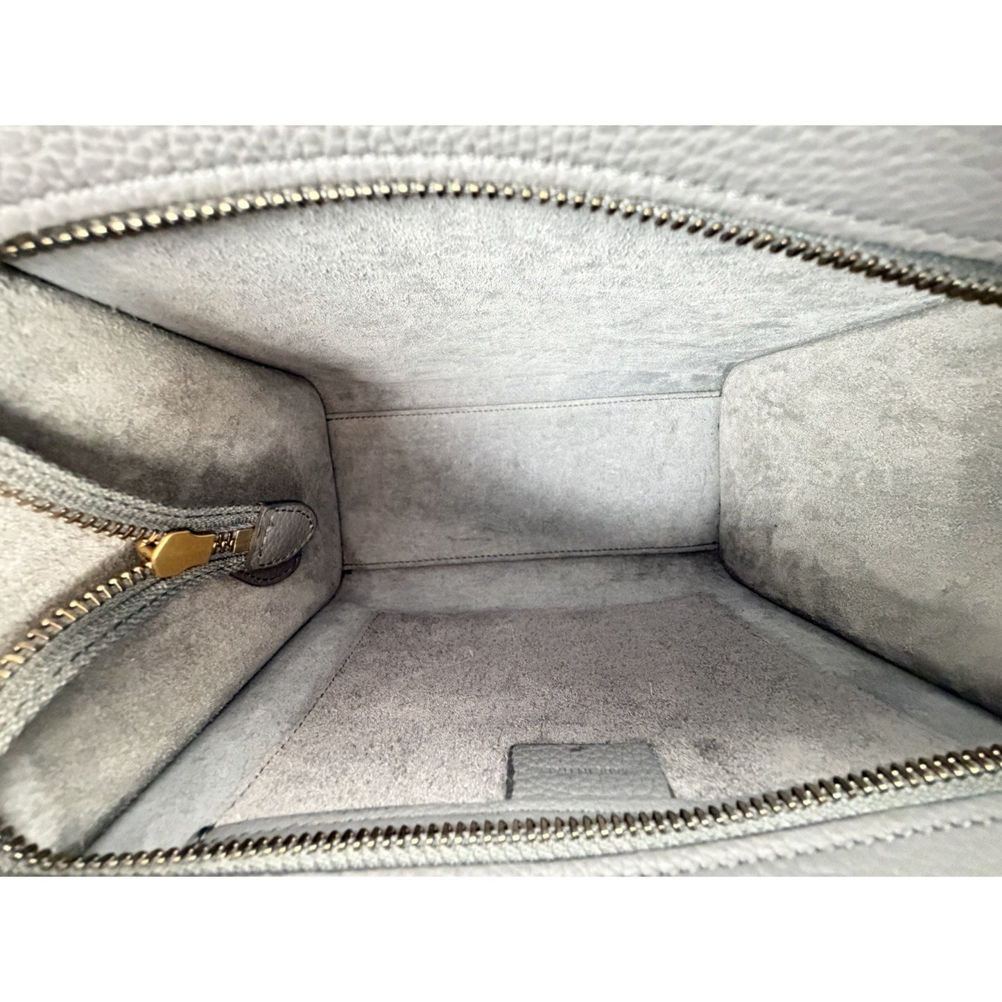 Celine Nano Luggage Bag in Grey Structured Calfskin Leather B-9