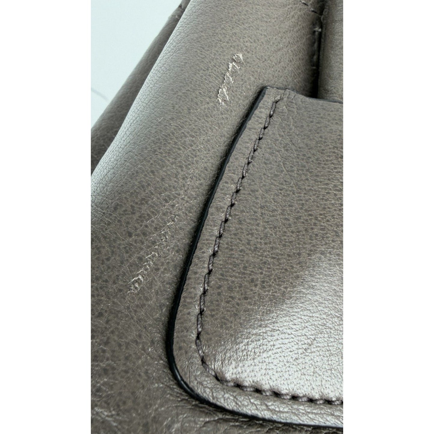 Prada Sacca 2 Manici Tote Bag in Gray Vitello Daino Leather S