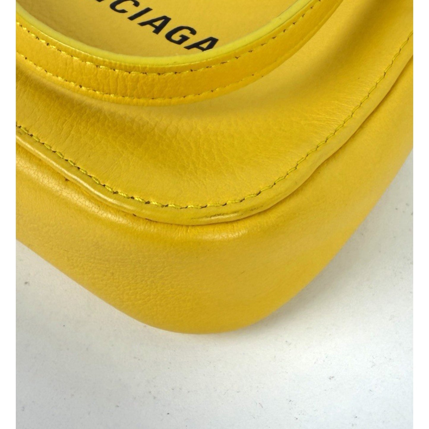 Balenciaga Everyday Camera Bag XS in Yellow Textured Calfskin Leather S15