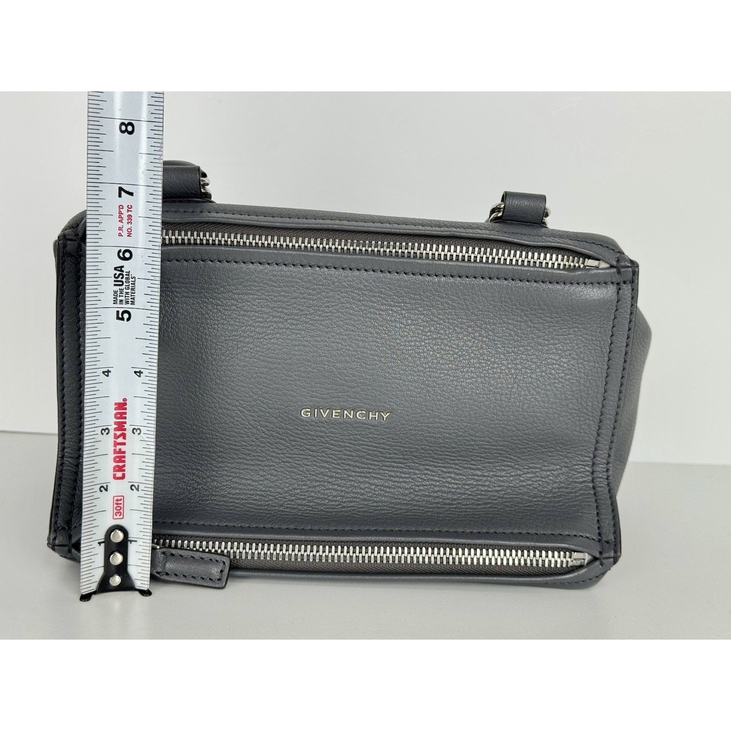 Givenchy Medium Pandora Shoulder Bag in Gray Grained Leather B-1