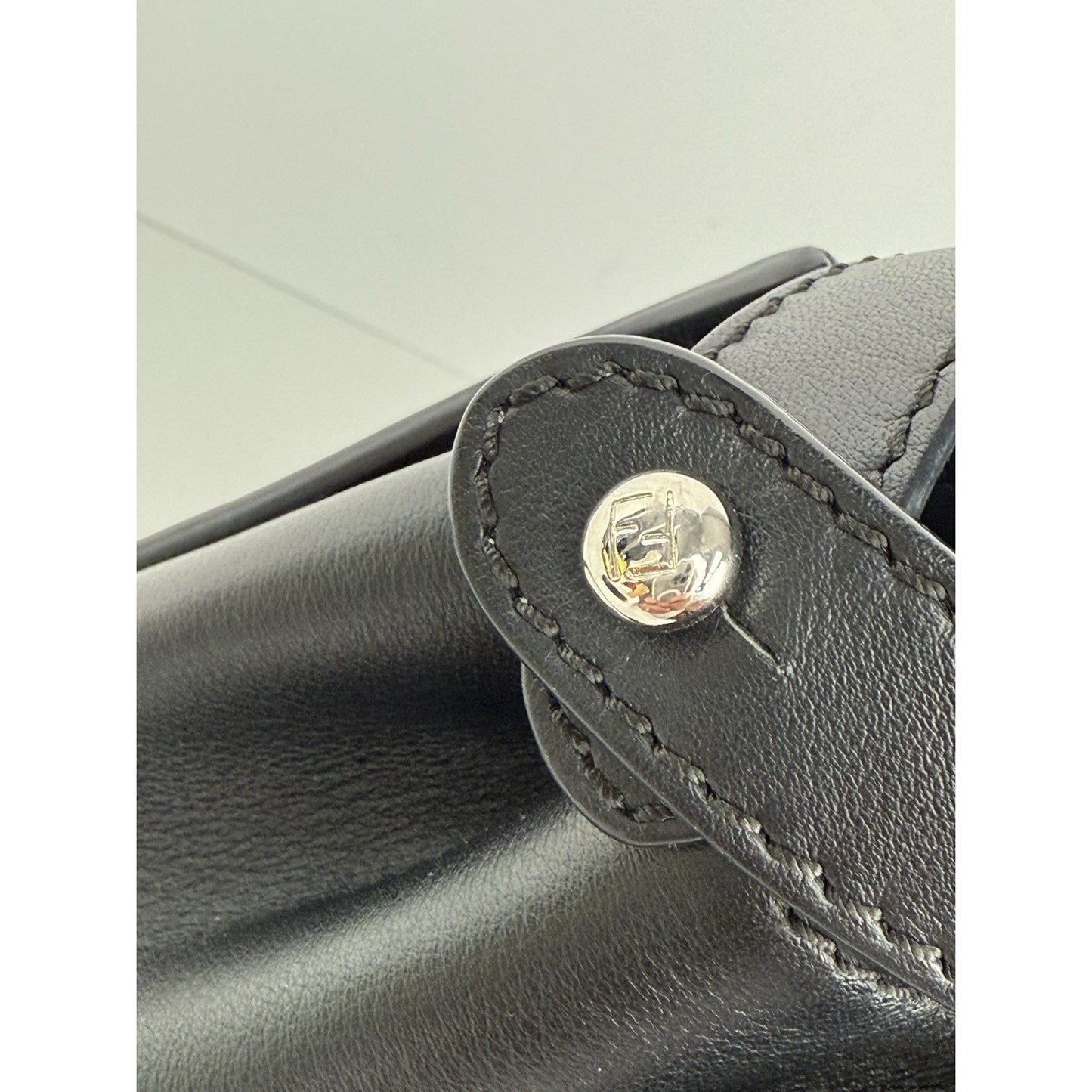 Fendi Peekaboo Large Black Leather Top Handle Women's Bag