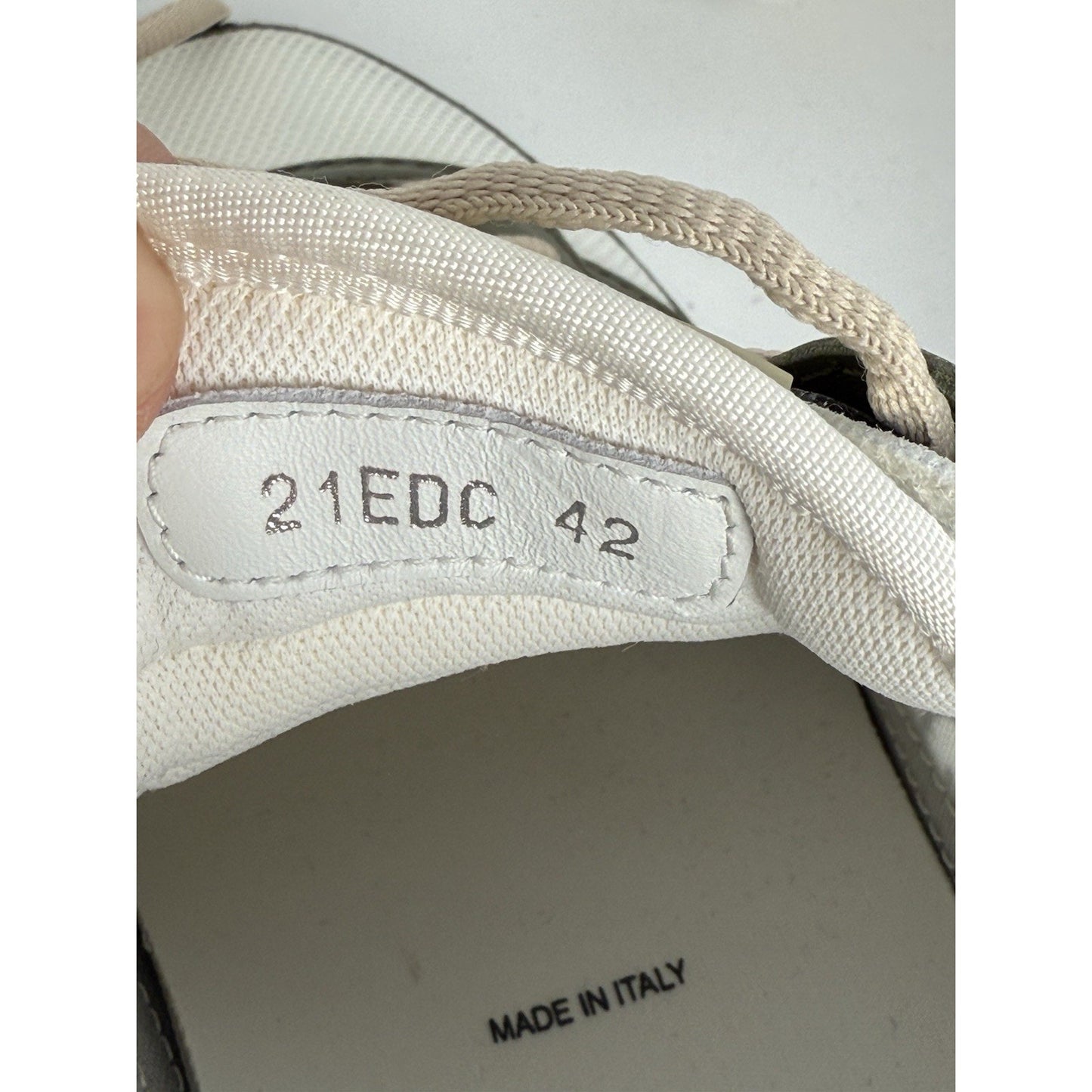 Dior Men’s Sneakers with Green Leather Accents, Size 42