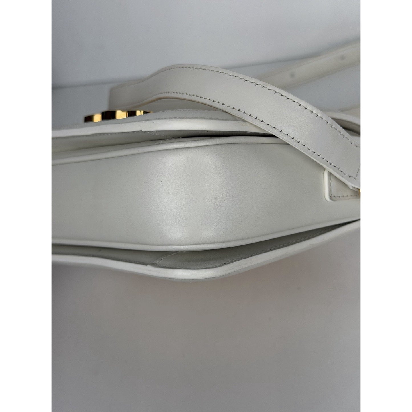 Celine Teen Triomphe Shoulder Bag in Natural Raffia White Calfskin Trim 2023 C2