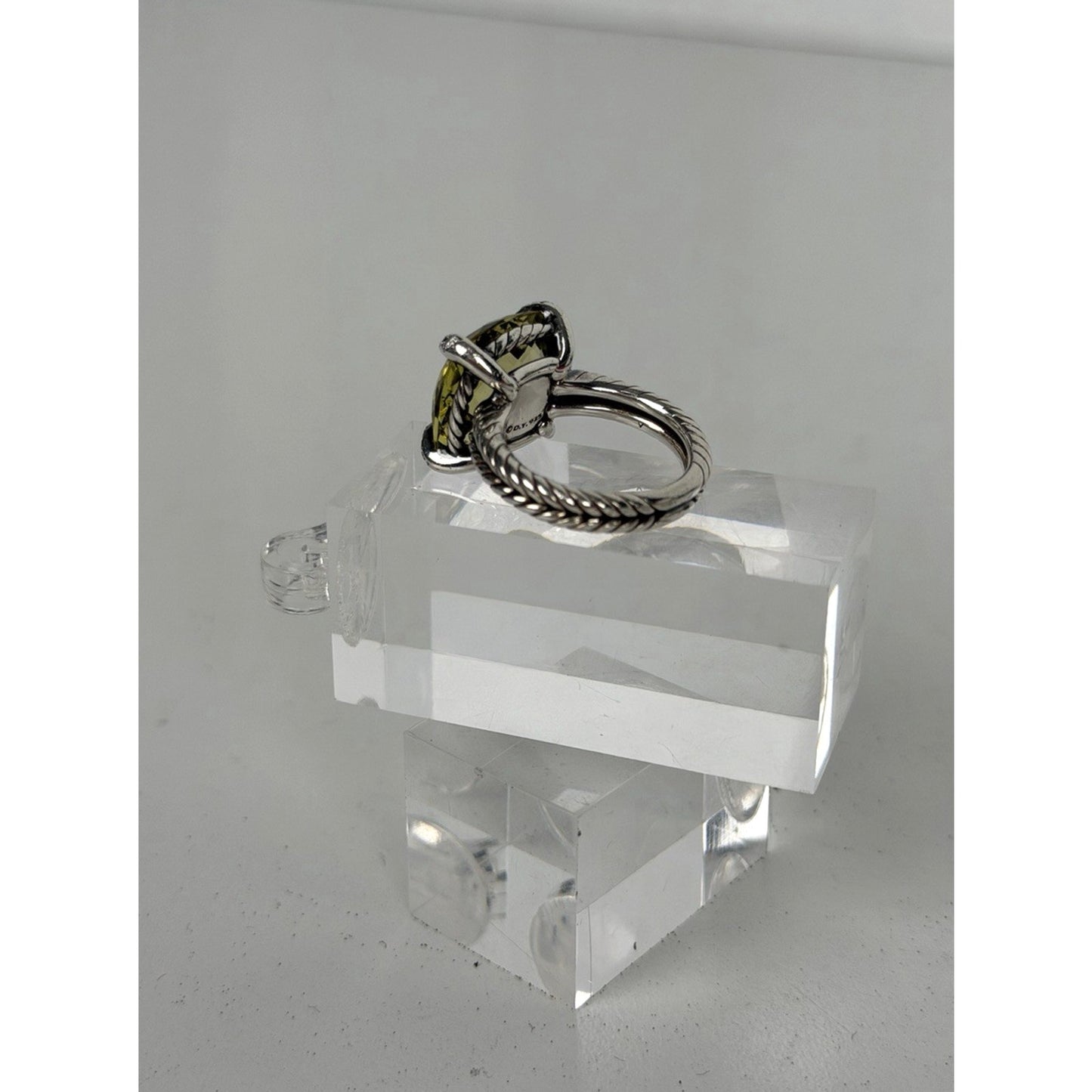 David Yurman Chatelaine Ring Lemon Citrine Gemstone in Sterling Silver 925
