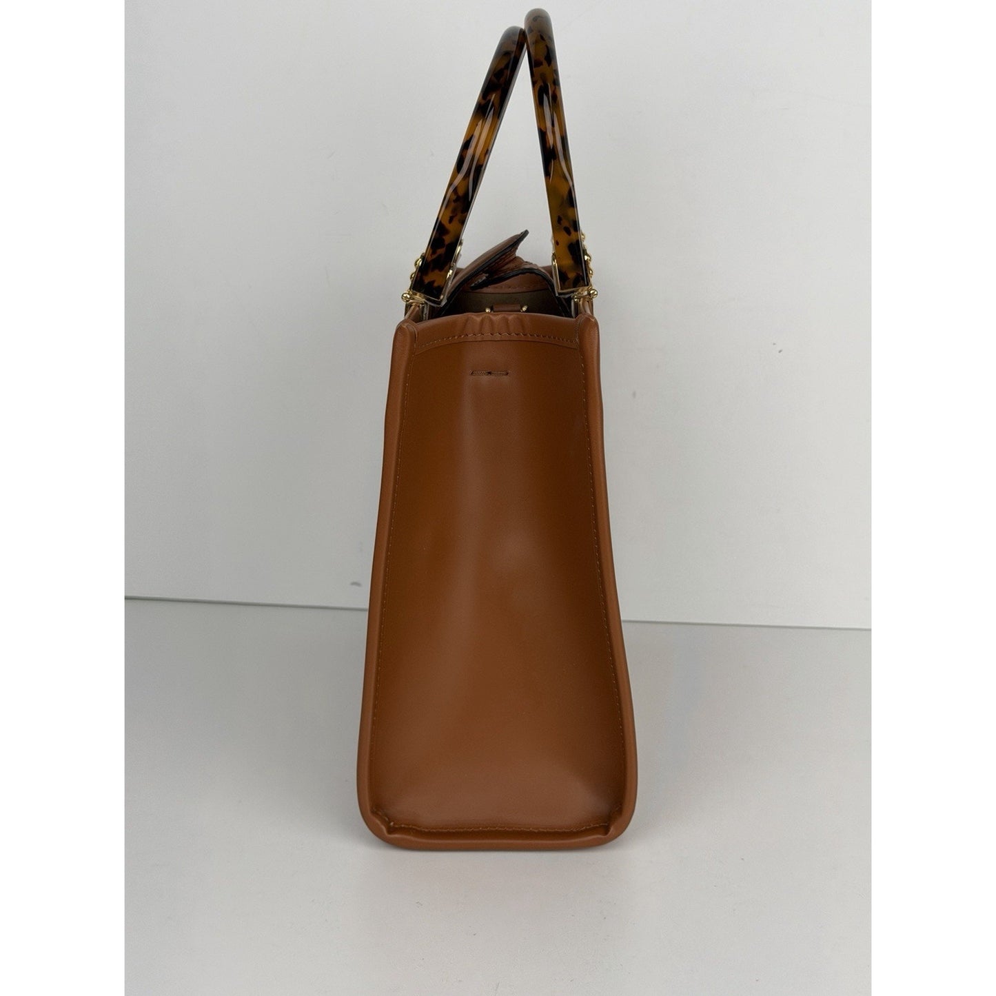 Fendi Sunshine Tote Bag in Brown Leather and Plexiglass Handles B3