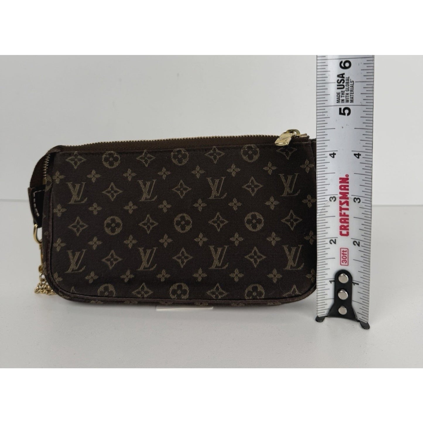 Louis Vuitton Mini Pochette Wristlet Bag in Brown Monogram Canvas 2008 S10