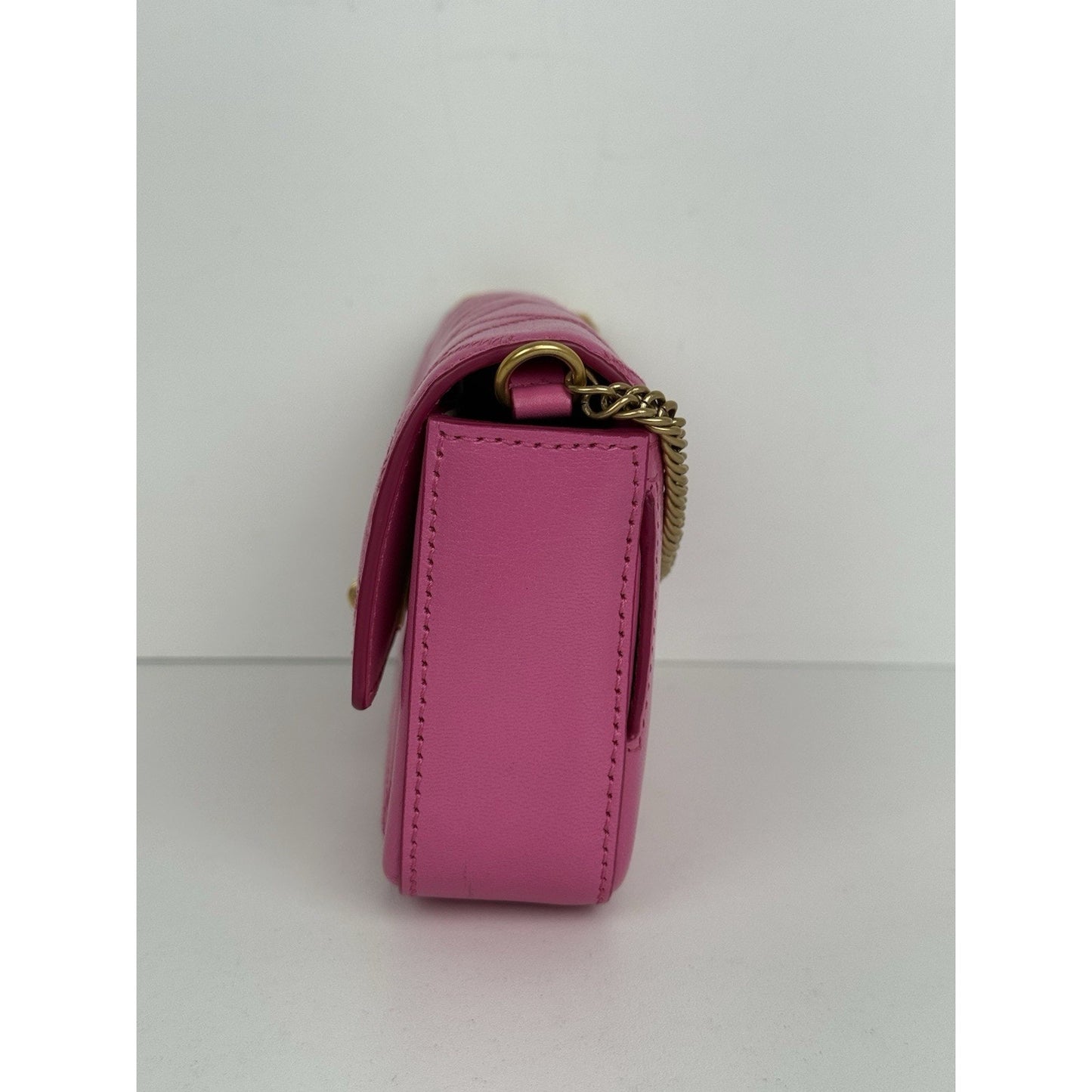 Givenchy Quilted Goatskin GV3 Mini Pocket Convertible Bag Pink w Gold Hardware