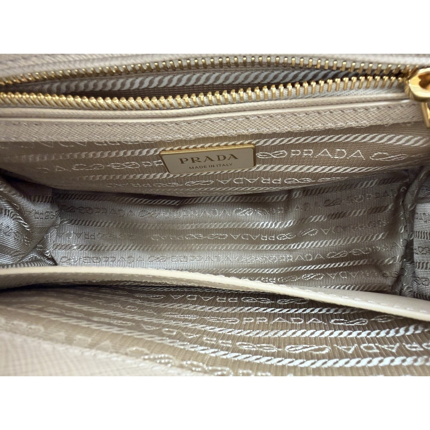 Prada Galleria Small Top Handle Bag in Beige Saffiano Leather C-9
