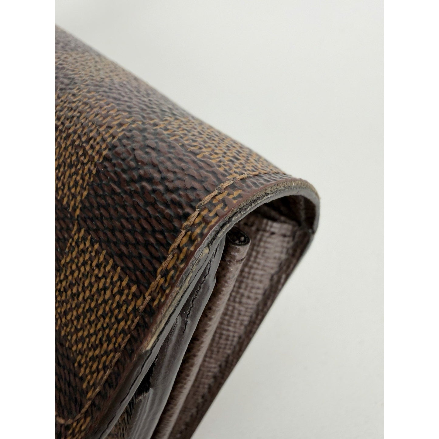 Louis Vuitton Sarah Wallet Damier Ebene Checkered Pattern Canvas S
