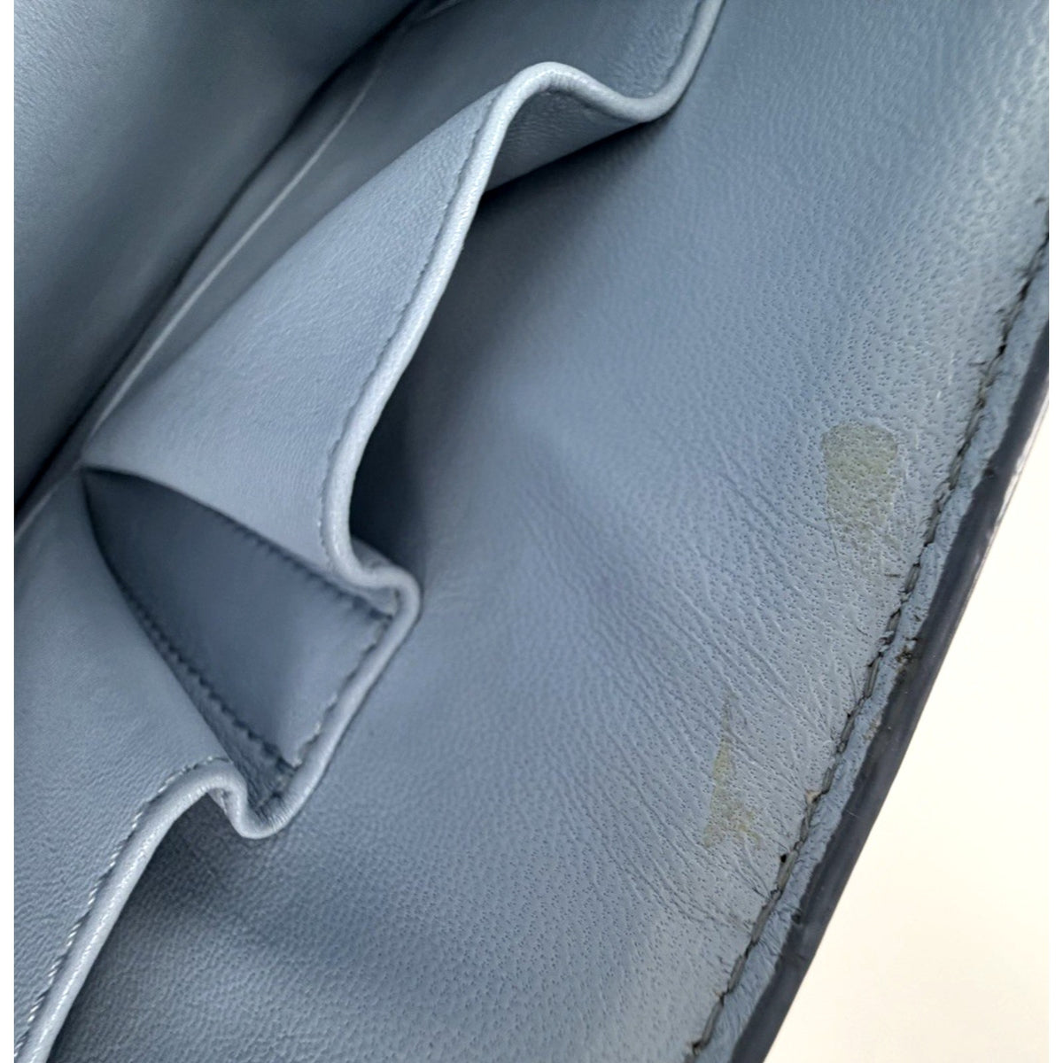 Celine Classic Box Bag Shoulder BagMedium in Light Blue Calfskin Leather C3