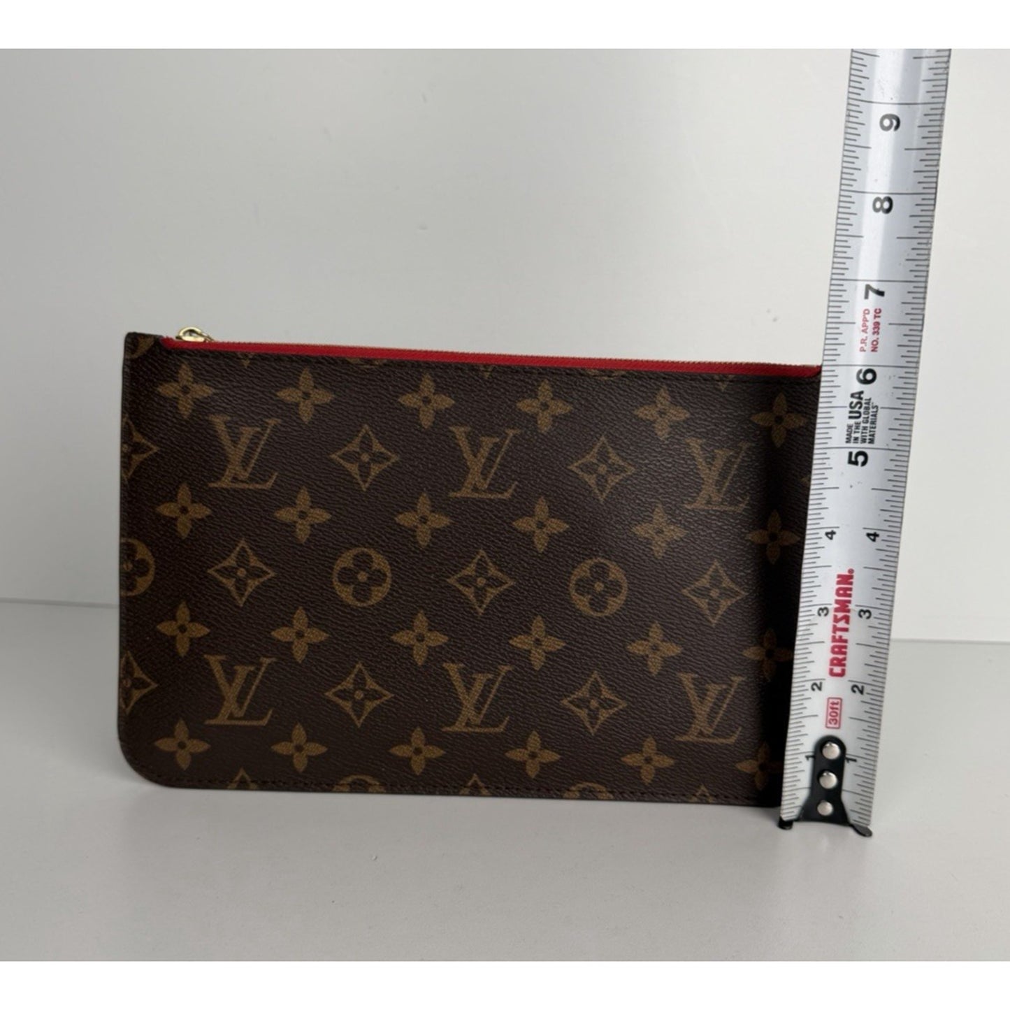 Louis Vuitton Neverfull GM Pouch Clutch Bag in Brown LV Monogram Canvas 2015 S15