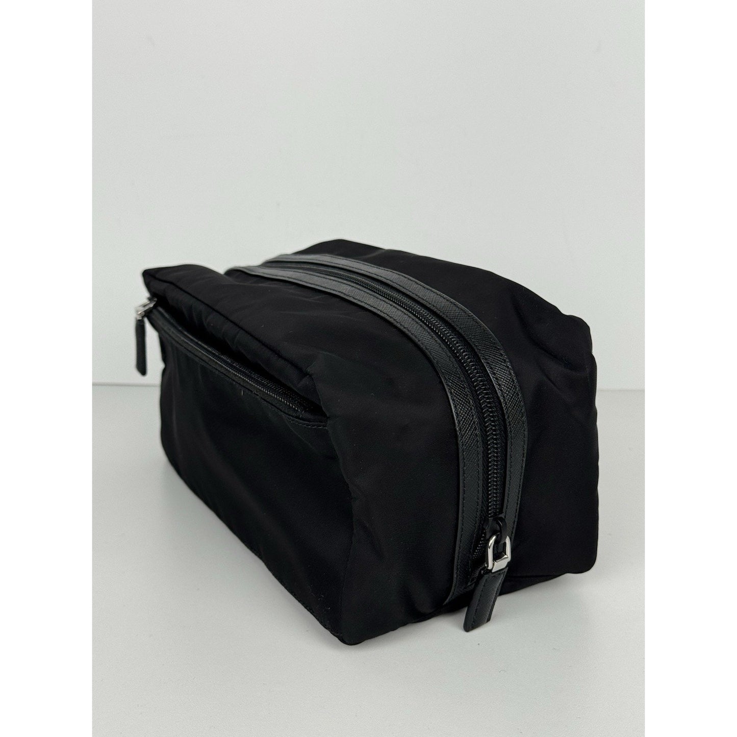 Prada Re Nylon and Saffiano Leather Travel Pouch E-2