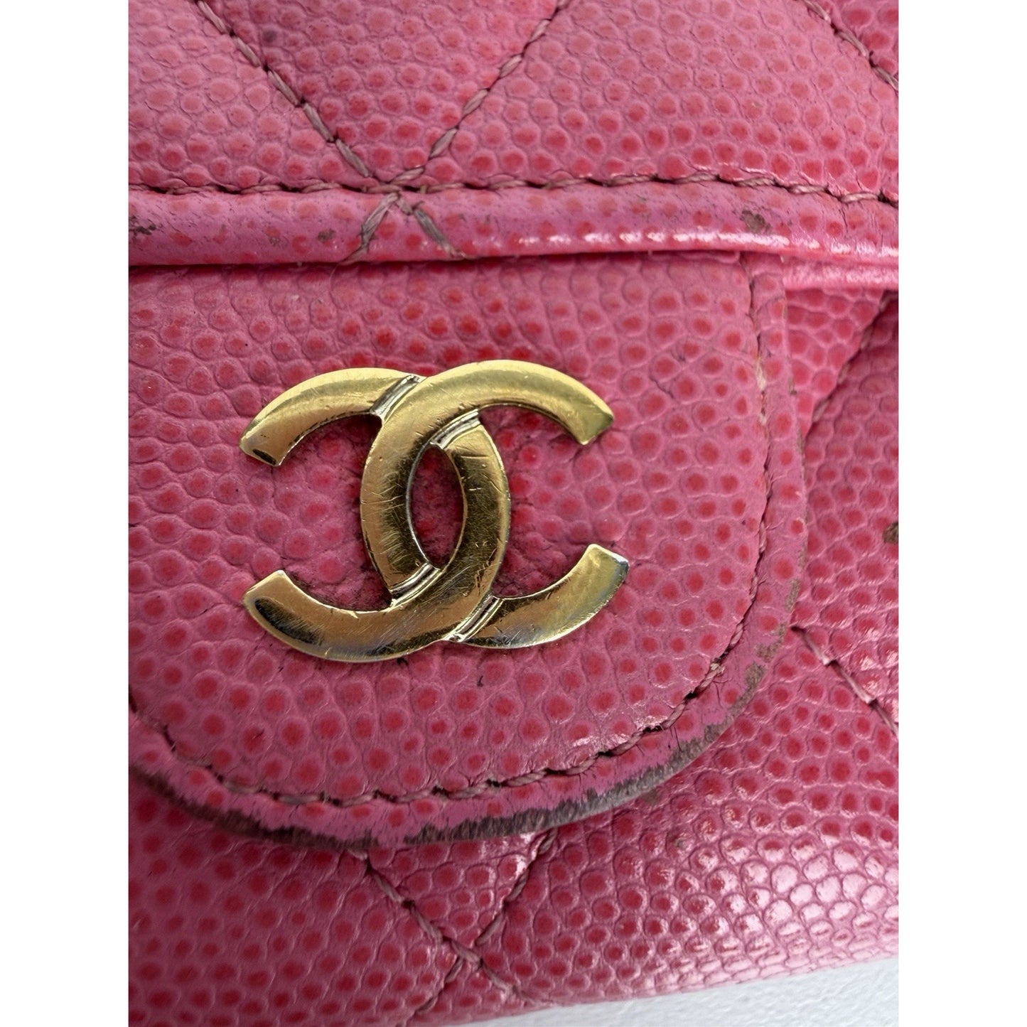 Chanel Caviar Pink Quilted Leather Flap Card Holder Wallet 2018-2019