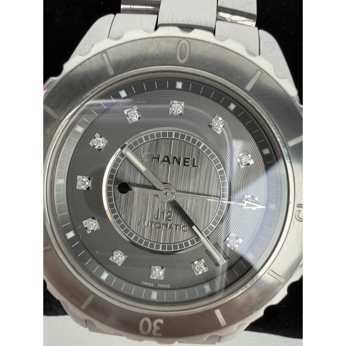 CHANEL J12 Watch Titanium Ceramic Chromatic Diamond Gray Dial Automatic 38mm