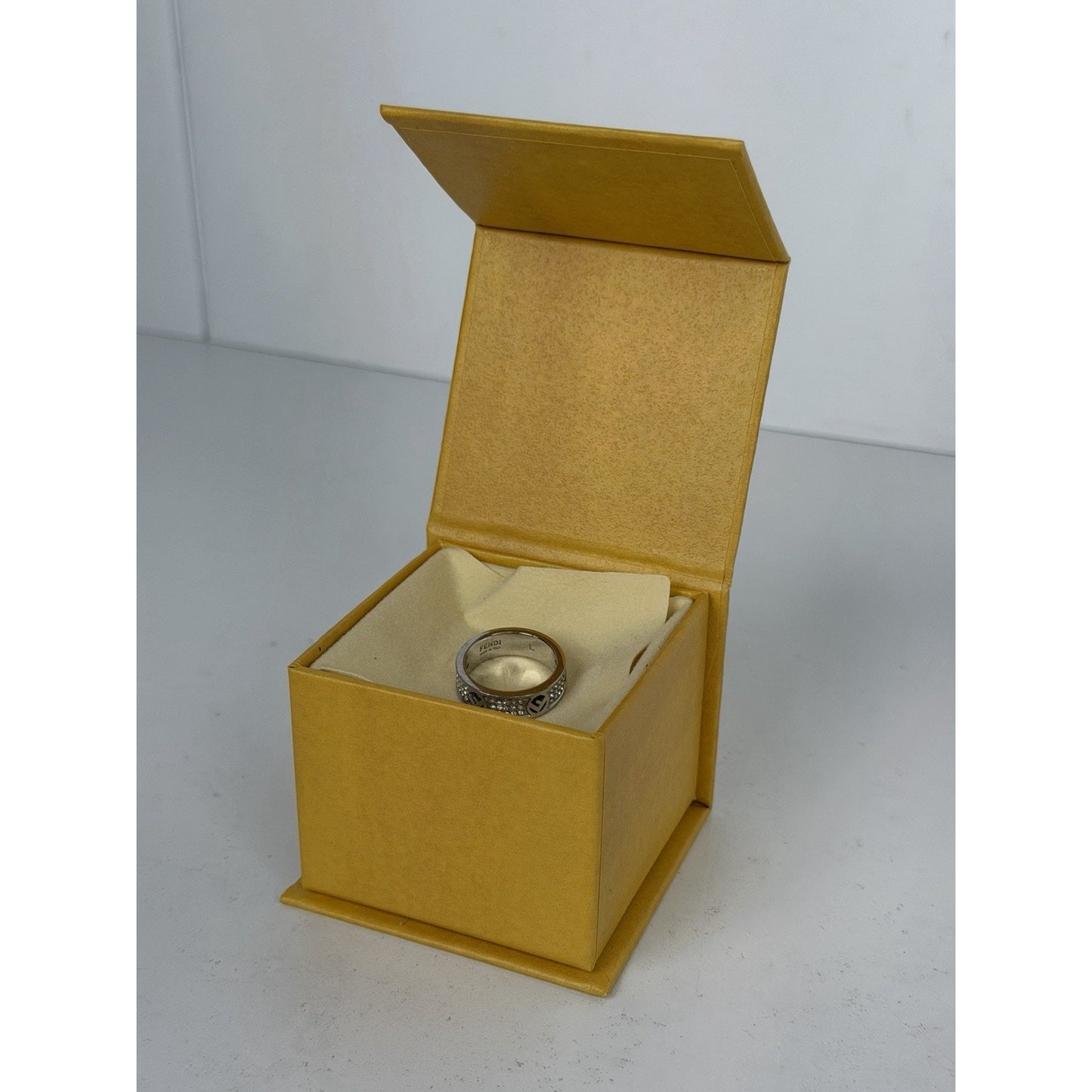 Fendi F Is Fendi Ring Palladium-Finish Metal Size 8 K1