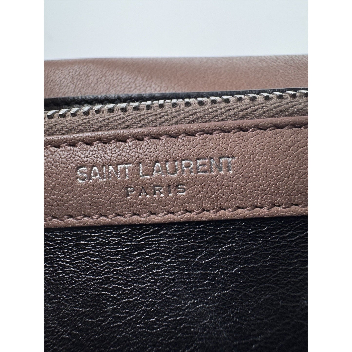 Saint Laurent Monogram College Bag Medium in Brown Quilted Chevron Leather C4
