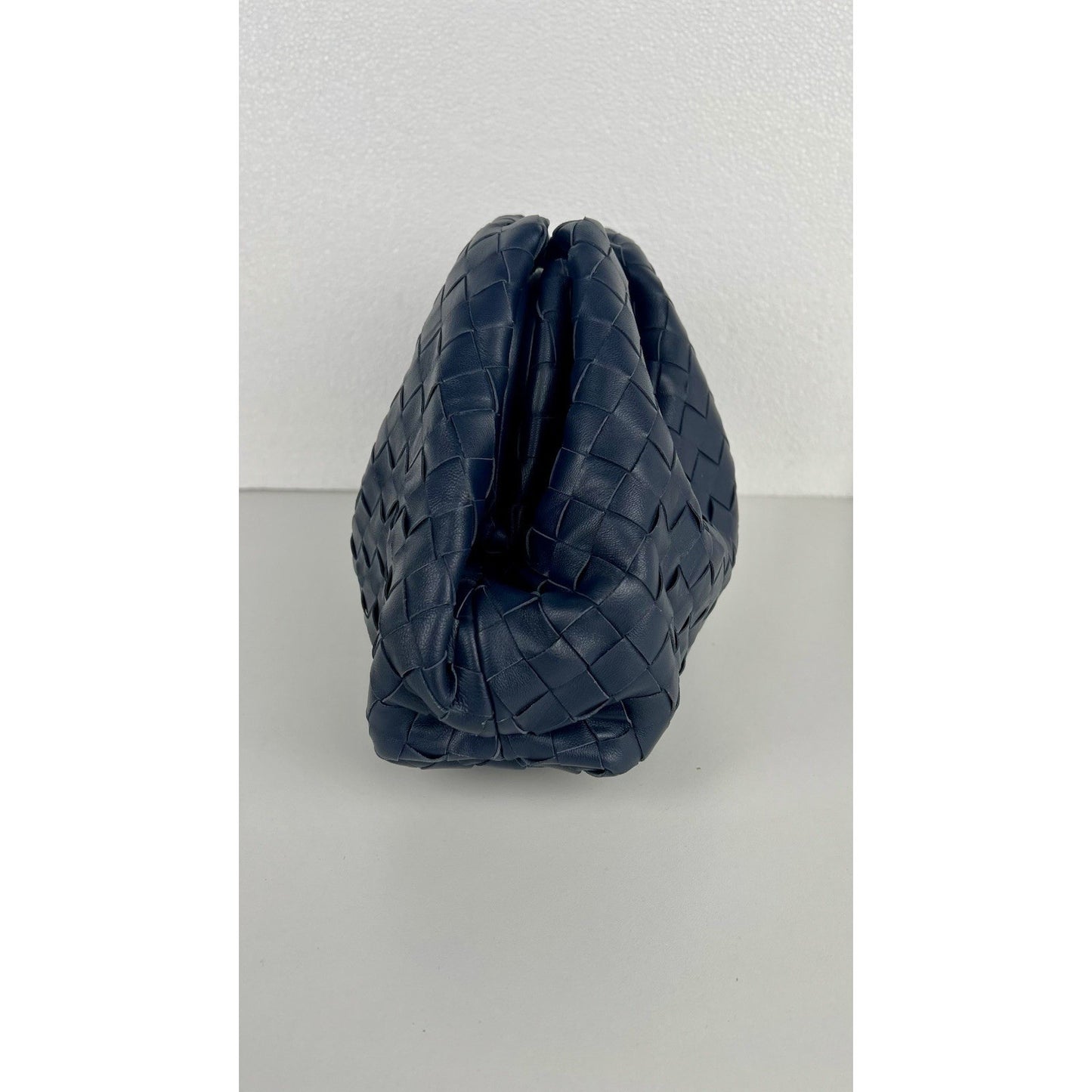 Bottega Veneta The Pouch Intrecciato Leather Blue