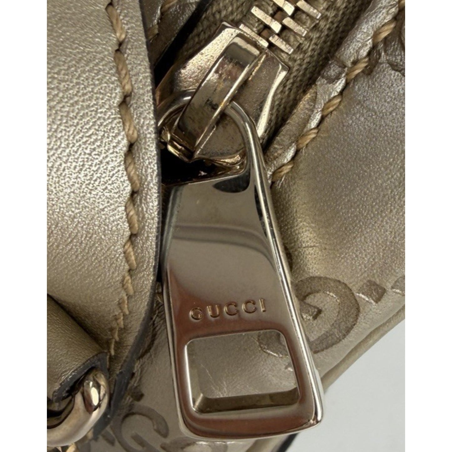 Gucci Bree Disco Mini Crossbody Bag in Gold Embossed Guccissima Leather S-10