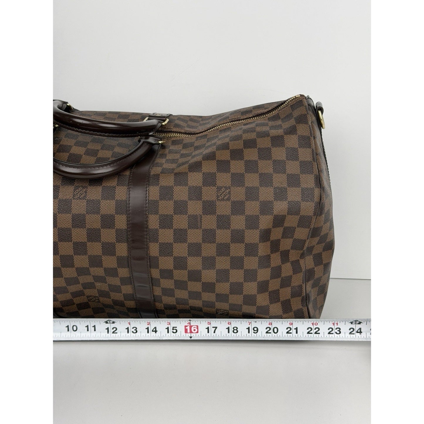 Louis Vuitton Keepall 55 Damier Ebene Brown Canvas Duffel Bag (2015)