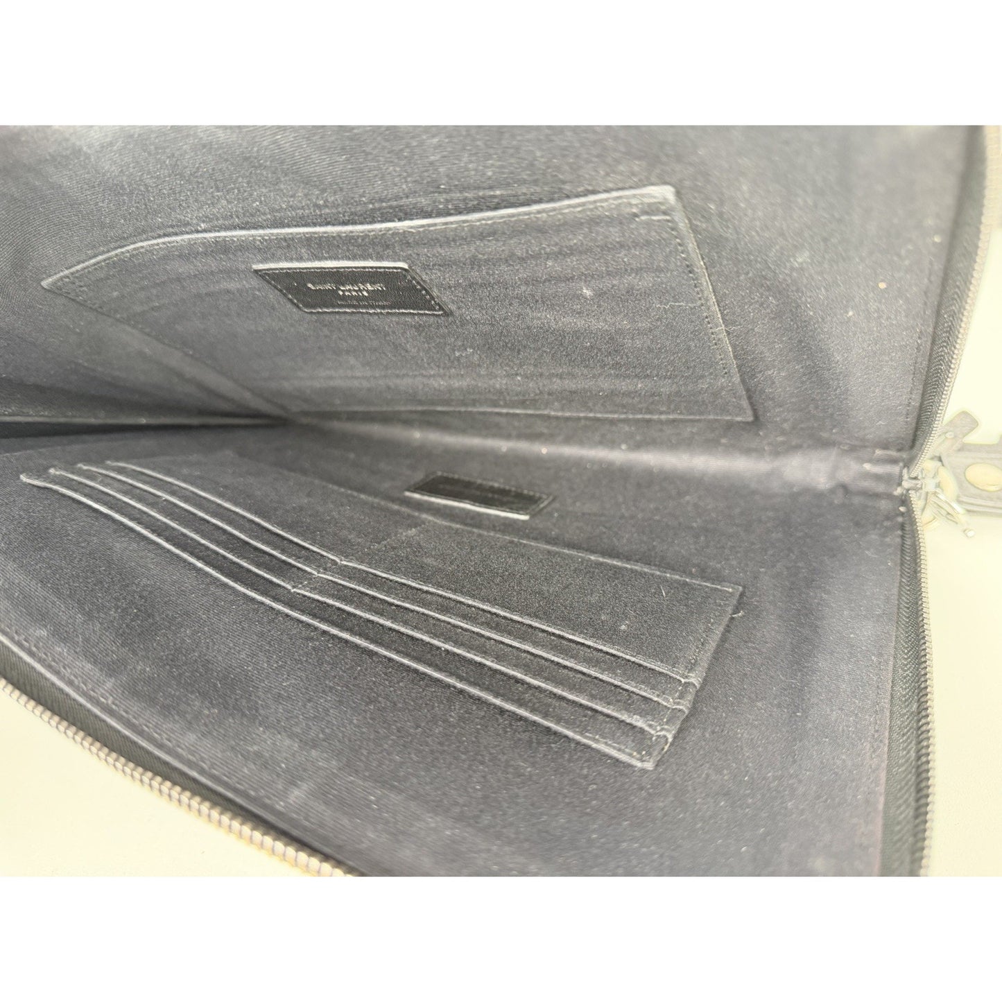 Saint Laurent Black Leather Clutch Bag or iPad Case S11