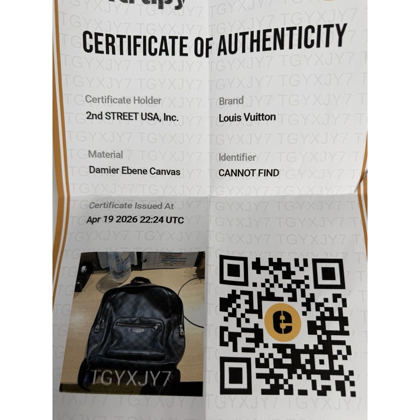 Louis Vuitton Damier Graphite Josh Backpack Coated Canvas&Leather Trim 2016