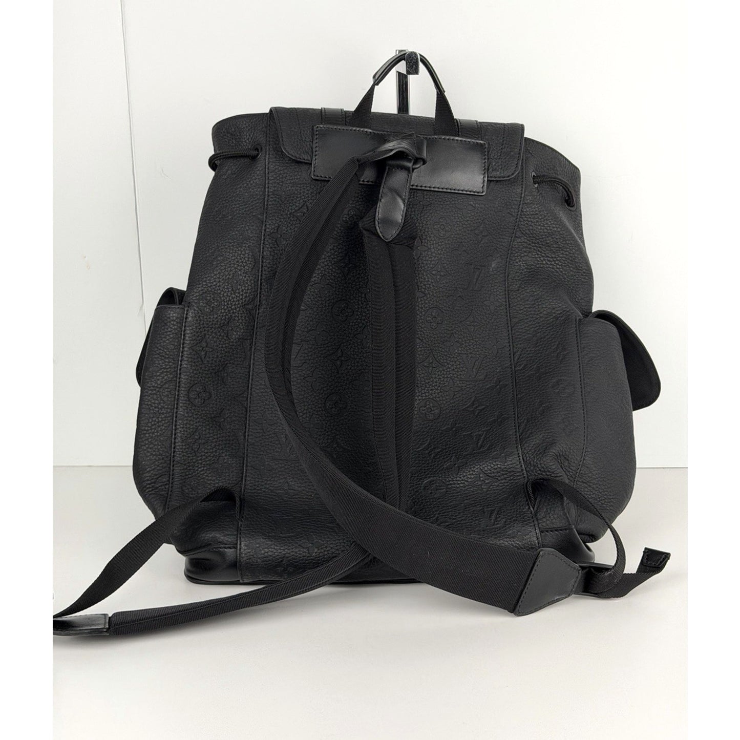 Louis Vuitton Christopher PM Backpack Black Embossed LV Monogram Leather NFC E-4