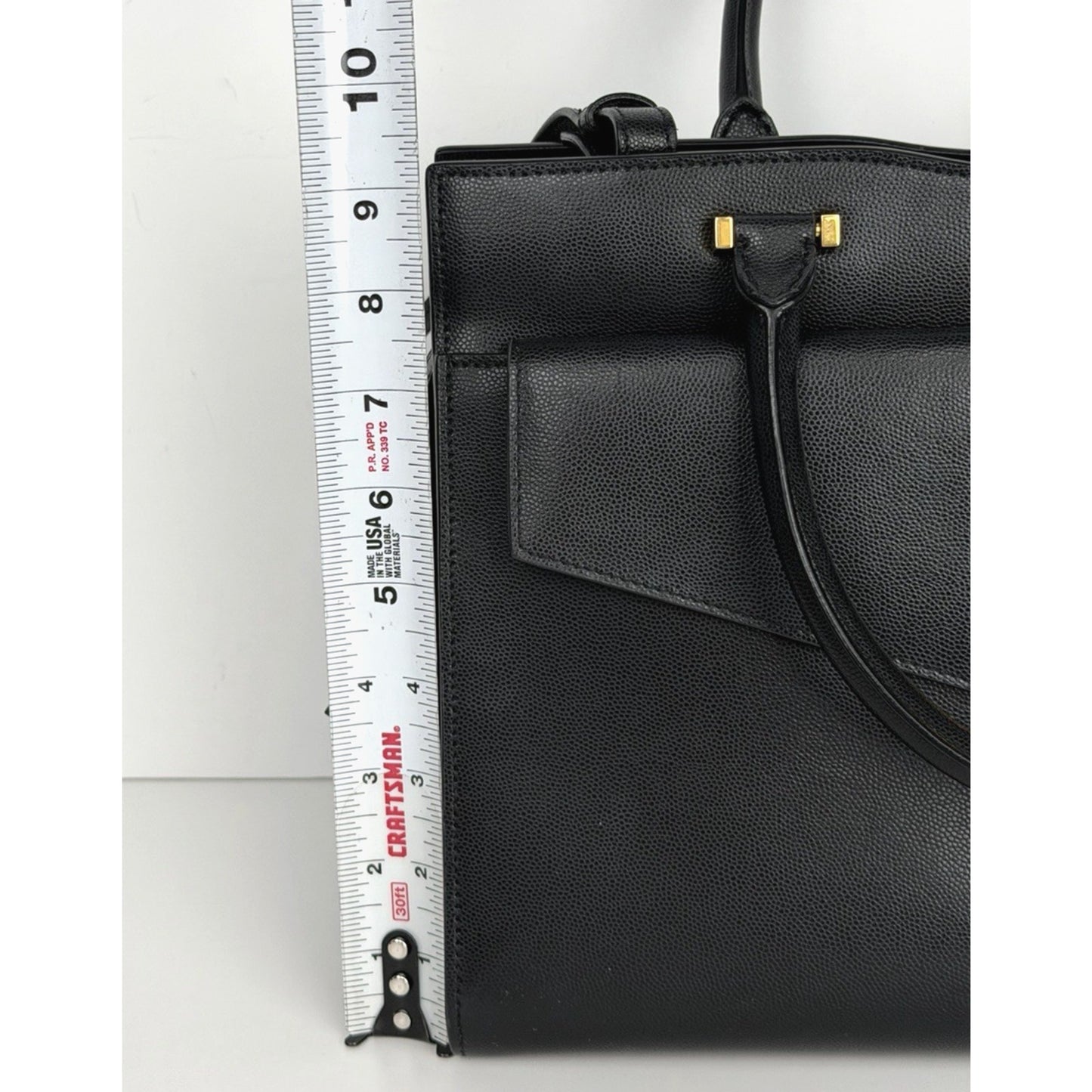 Saint Laurent Uptown Medium Tote Bag in Black Leather with Gold-Tone Hardware S