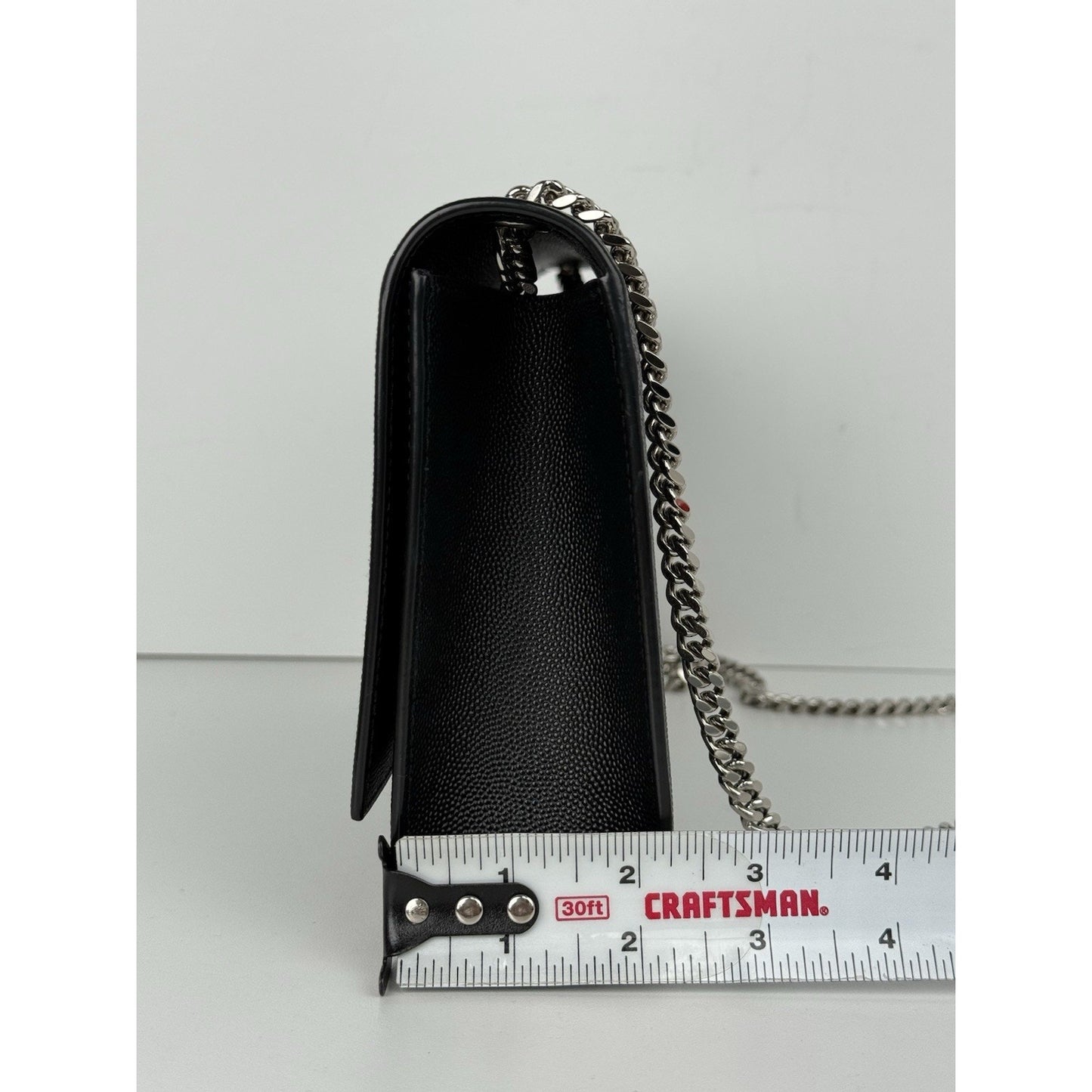 Saint Laurent Kate Grained Black Leather Chain Strap Shoulder Bag