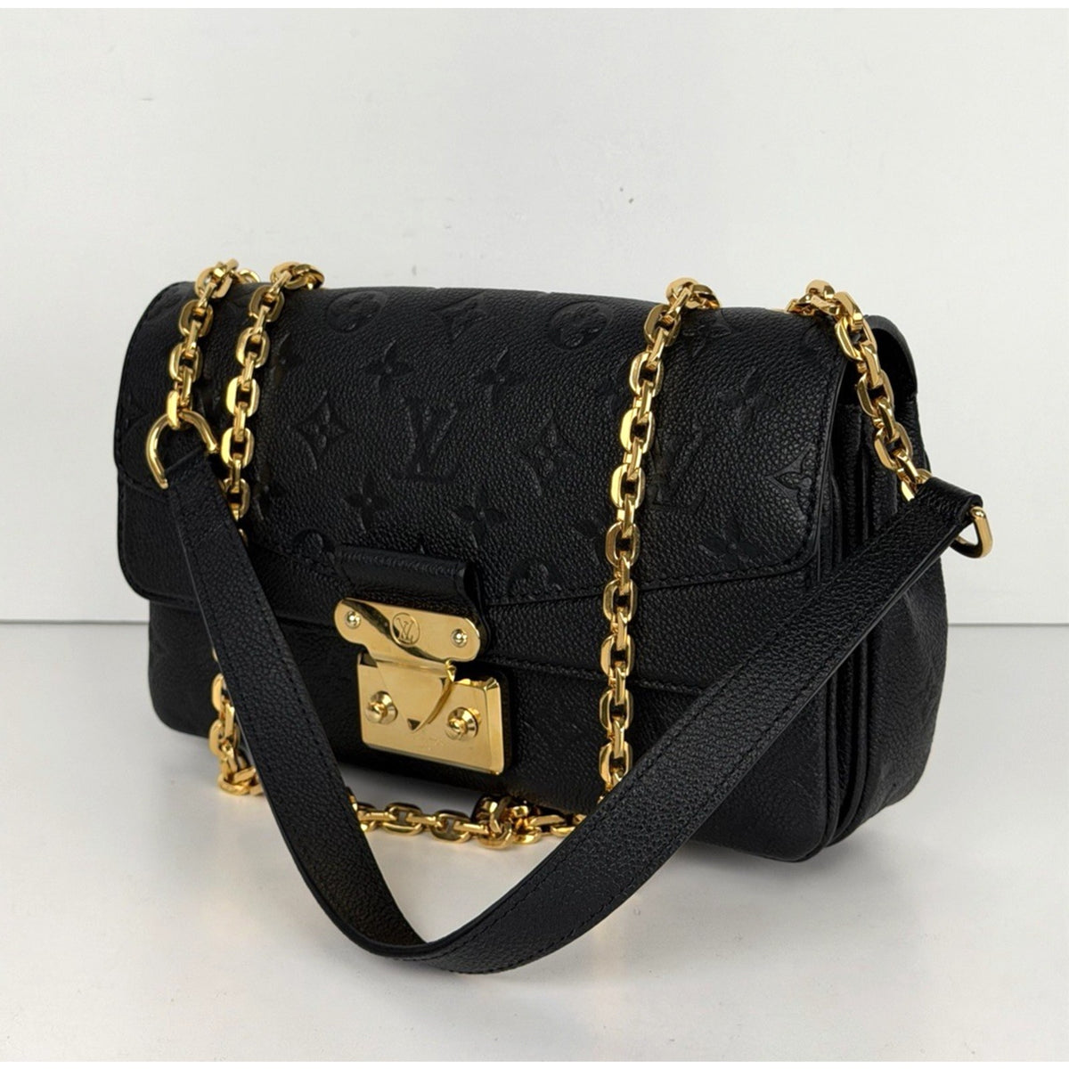 Louis Vuitton Marceau Shoulder Bag in Black LV Monogram Empreinte Leather NFC E2