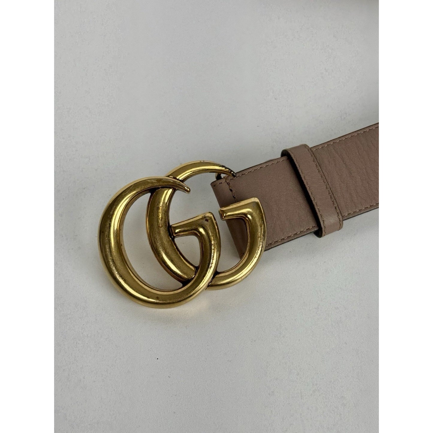 Gucci GG Marmont Leather Belt in Dusty Pink Size 90 36