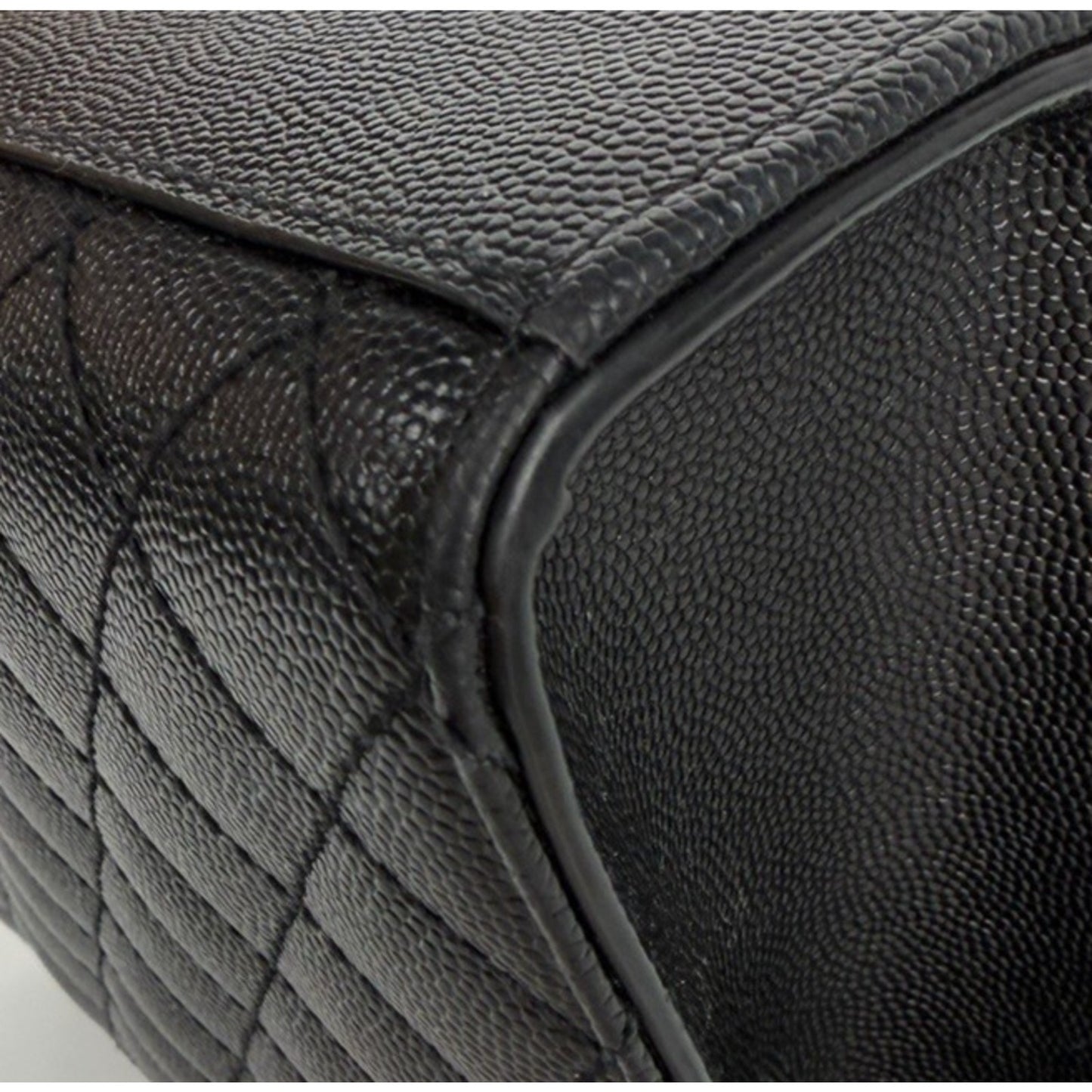 Saint Laurent Envelope Medium Chain Bag in Black Grain de Poudre Leather C6
