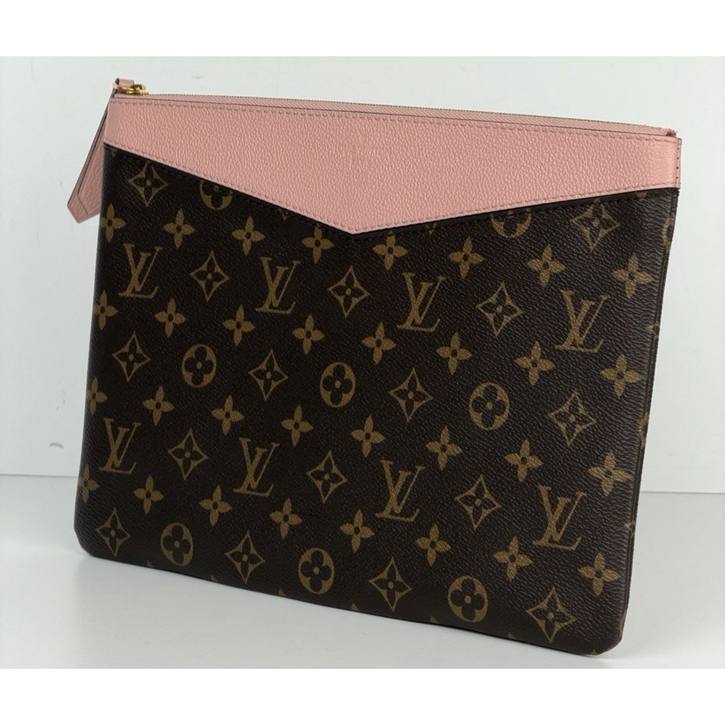 Louis Vuitton Daily Pouch Brown and Pink Coated Canvas Classic Monogram 2019 K1
