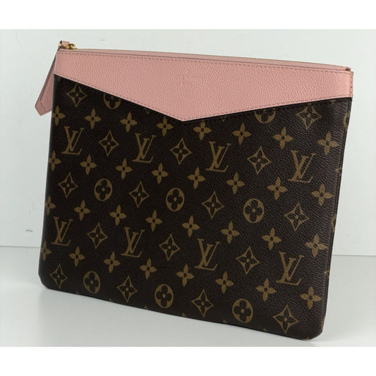 Louis Vuitton Daily Pouch Brown and Pink Coated Canvas Classic Monogram 2019 K1